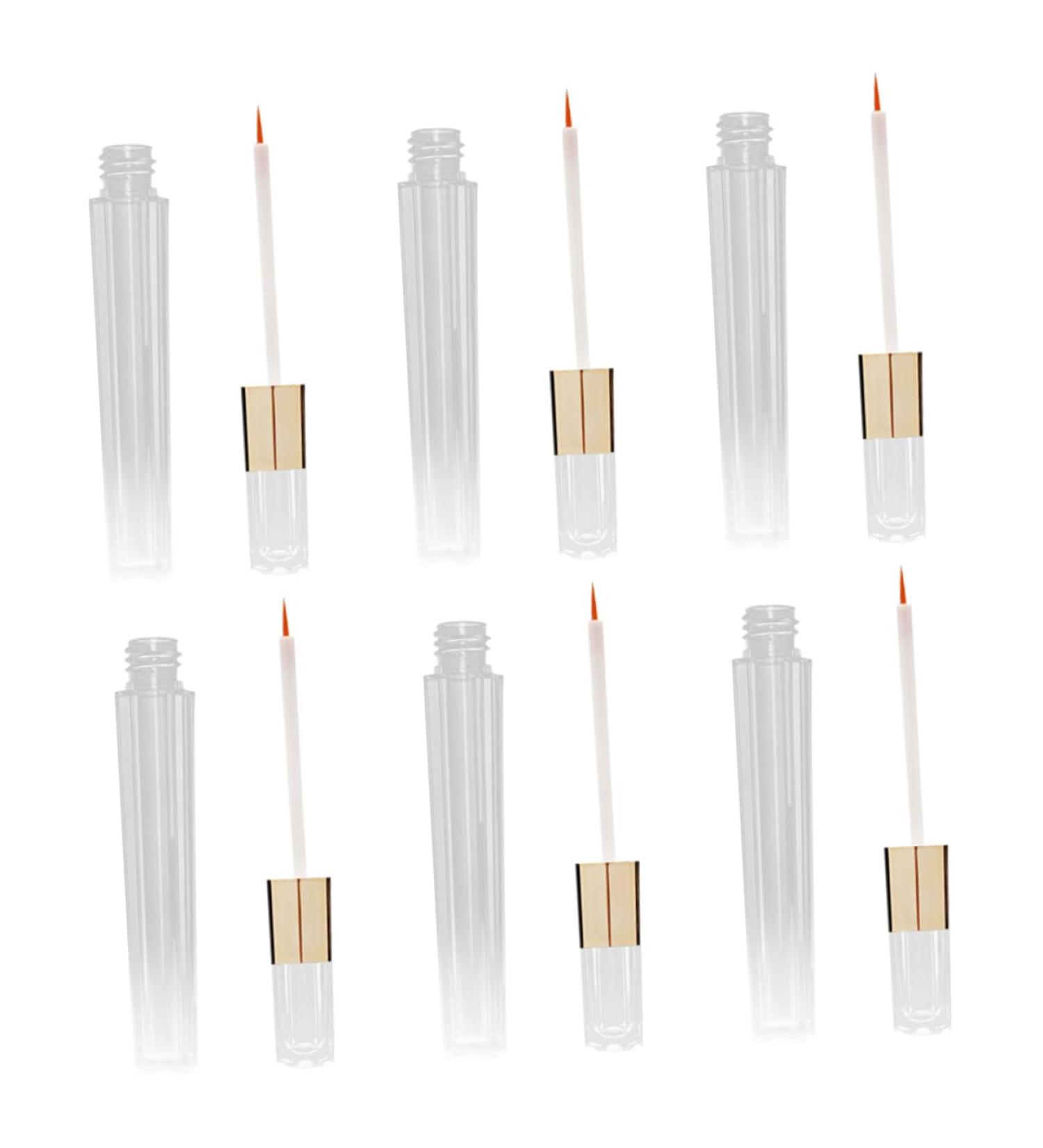 Mikinona 6pcs Bottle Clear Eyeliner Bottle Eye Gloss Tube Clear Container - Buy Online on SooperMarket.com