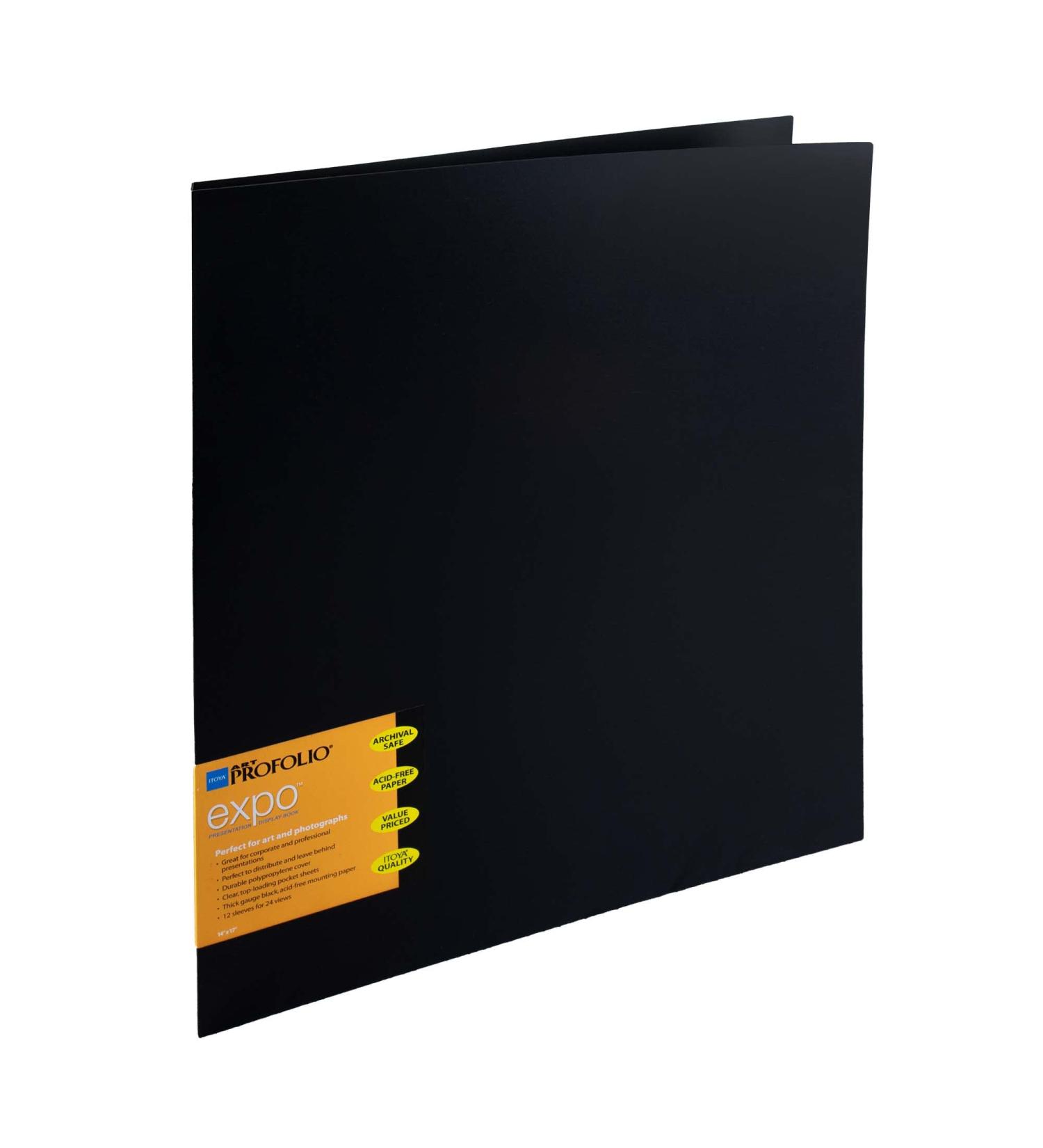 Itoya ProFolio Expo 14x17 Black Art Portfolio Binder | 24 Plastic Sleeves | Presentation Book for Artwork Display and Storage - Buy Online on SooperMarket.com