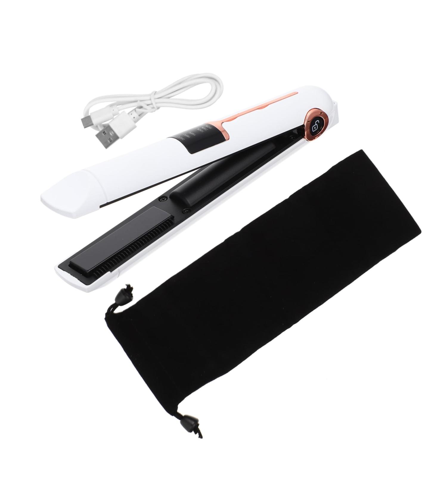 Wireless Curling Iron & Hair Straightener - Portable Curling Wand for Effortless Hair Styling - 21x4x3.5CM White - Buy Online on SooperMarket.com