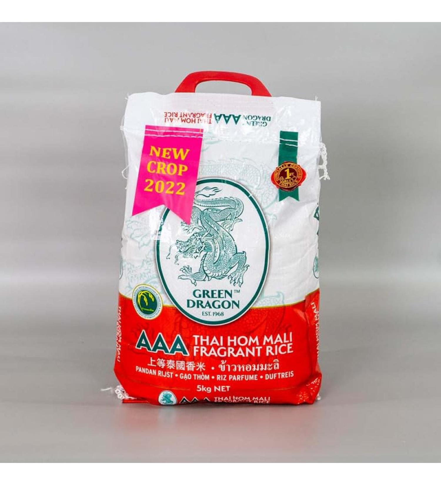 T&L Green Dragon Thai Jasmine Fragrant AAA Rice 10kg - | Delicate Jasmine Aroma | Long Aromatic Grains | Versatile for Various Cuisines | Ethically Sourced Farming | Nutrient-Rich | Gluten-Free - Buy Online on SooperMarket.com