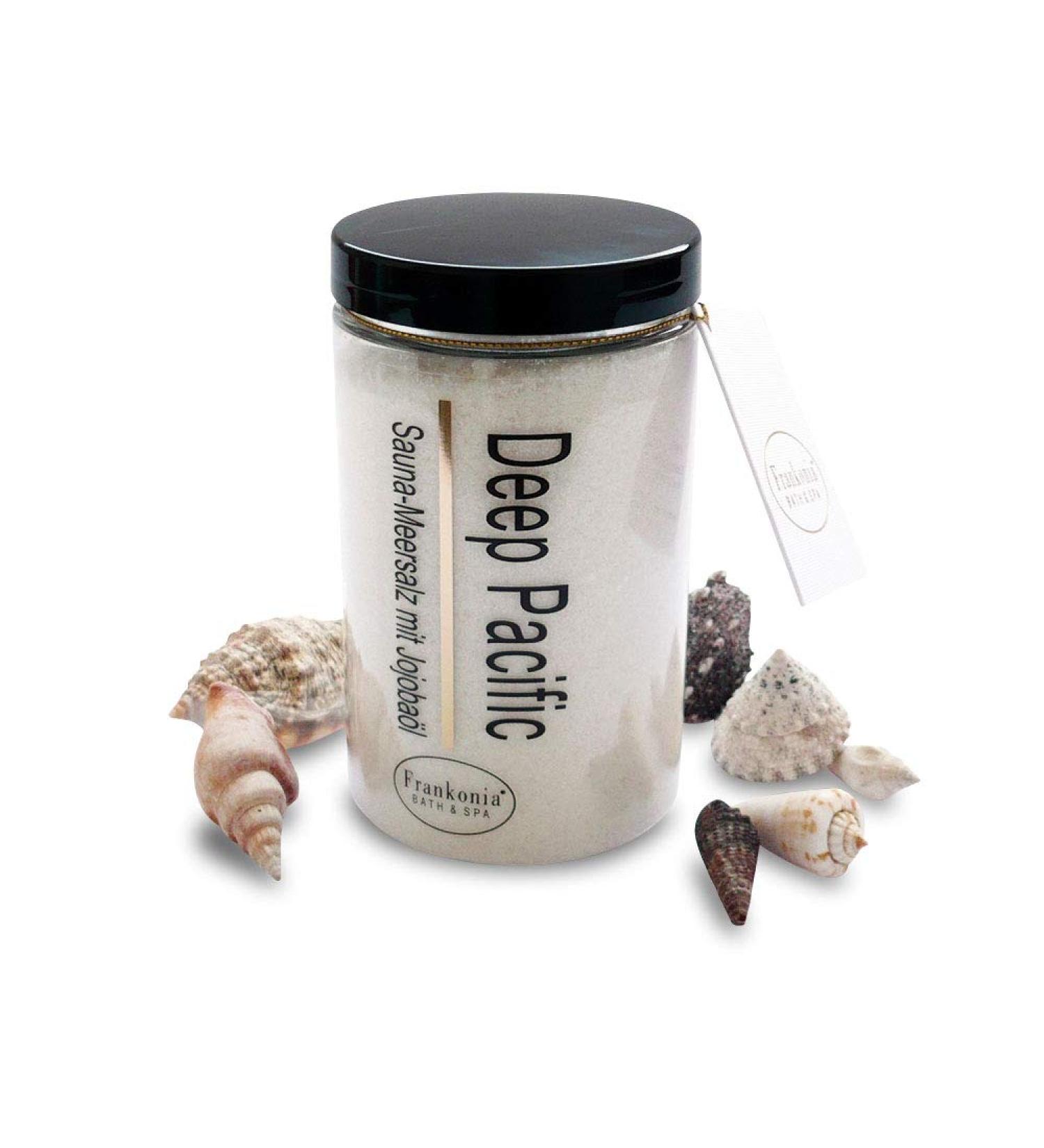 Frankonia Bath & Spa Sauna Salz Peeling - Deep Pacific 400g | Vegan Meersalz Body Scrub with Jojoba Oil & Vitamin E - Paraben-Free Shower & Body Peeling for All Skin Types - Buy Online on SooperMarket.com