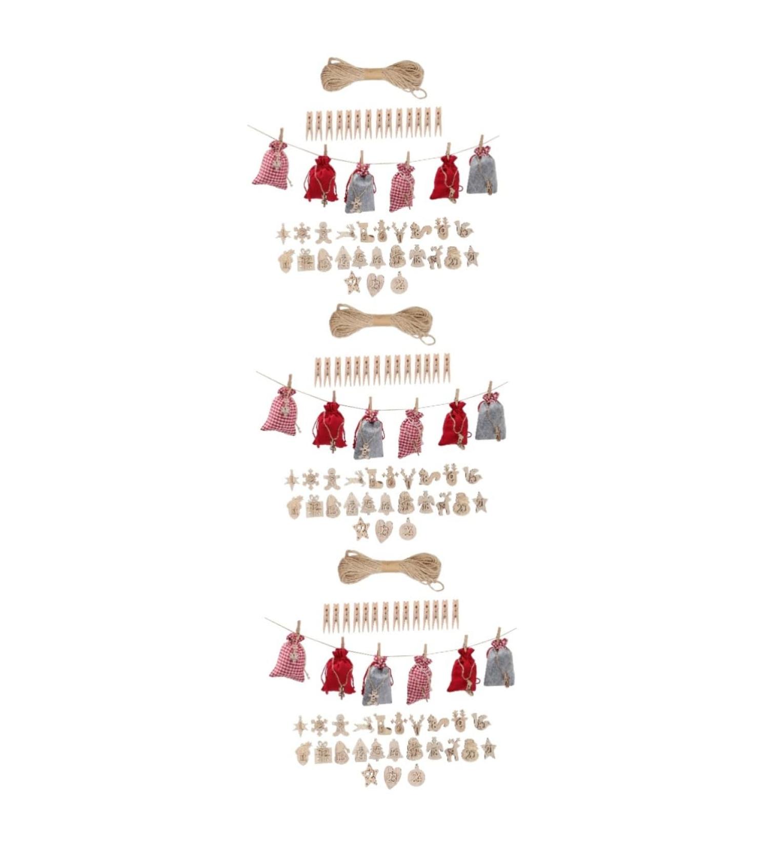 Cabilock DIY Advent Calendar 3 Sets Christmas Calendar Bag Calendars Xmas Candy Bags Drawstring Bags Number Storage Bags - Buy Online on SooperMarket.com