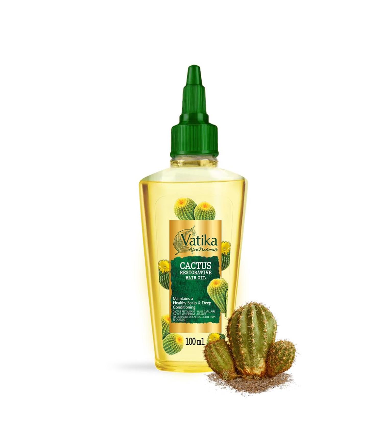 Vatika Afro Naturals Cactus Hair Oil - 100ml | Hair Care Essential Oil | For Healthy Scalp Maintenance & Deep Conditioning - Buy Online on SooperMarket.com