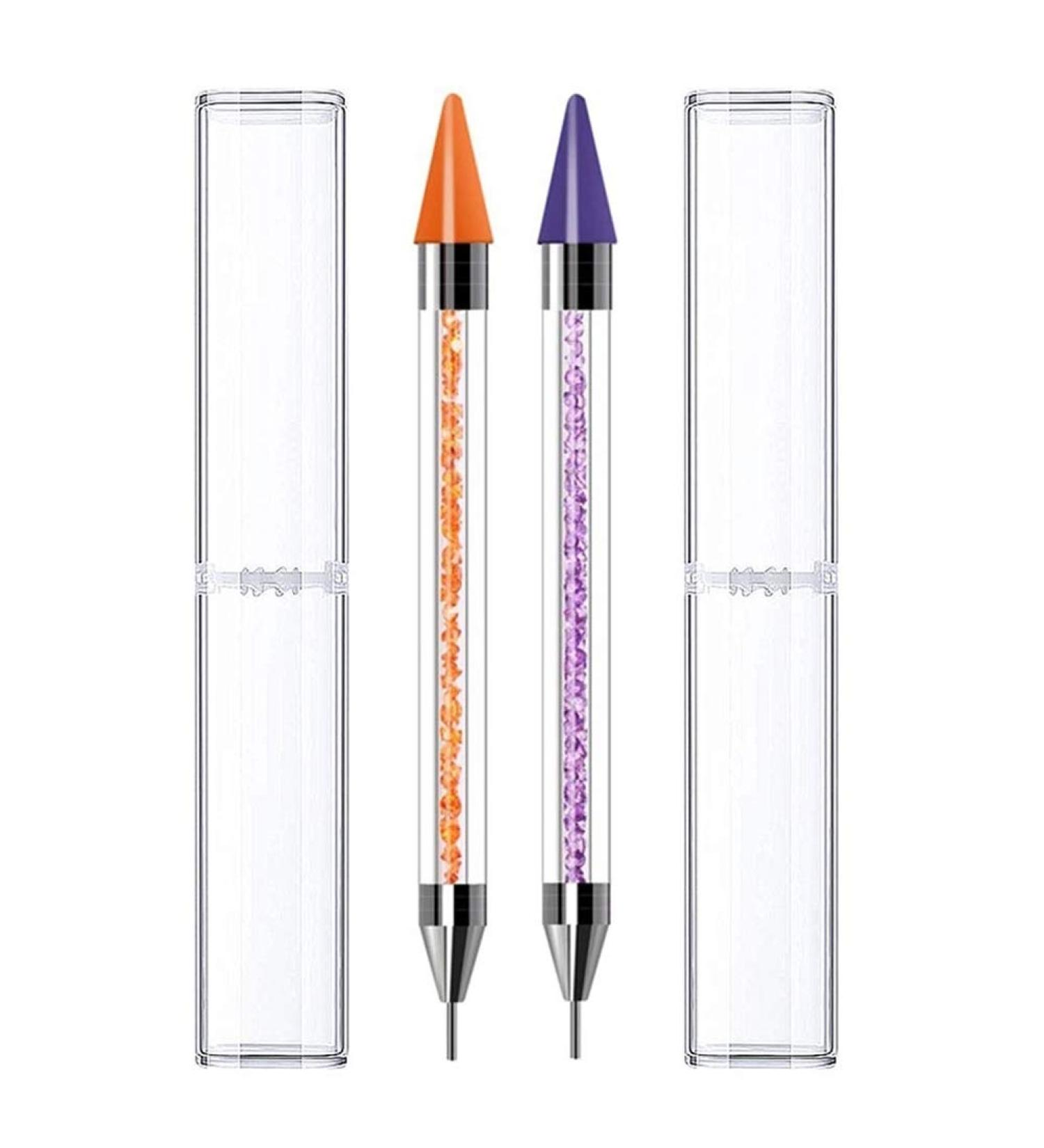 Buy Tvoip Dual-Ended Nail Rhinestone Picker & Wax Tip Pencil - 2PCS Dotting Pen for Gems & Crystals Manicure Nail Art Tool - Buy Online on SooperMarket.com