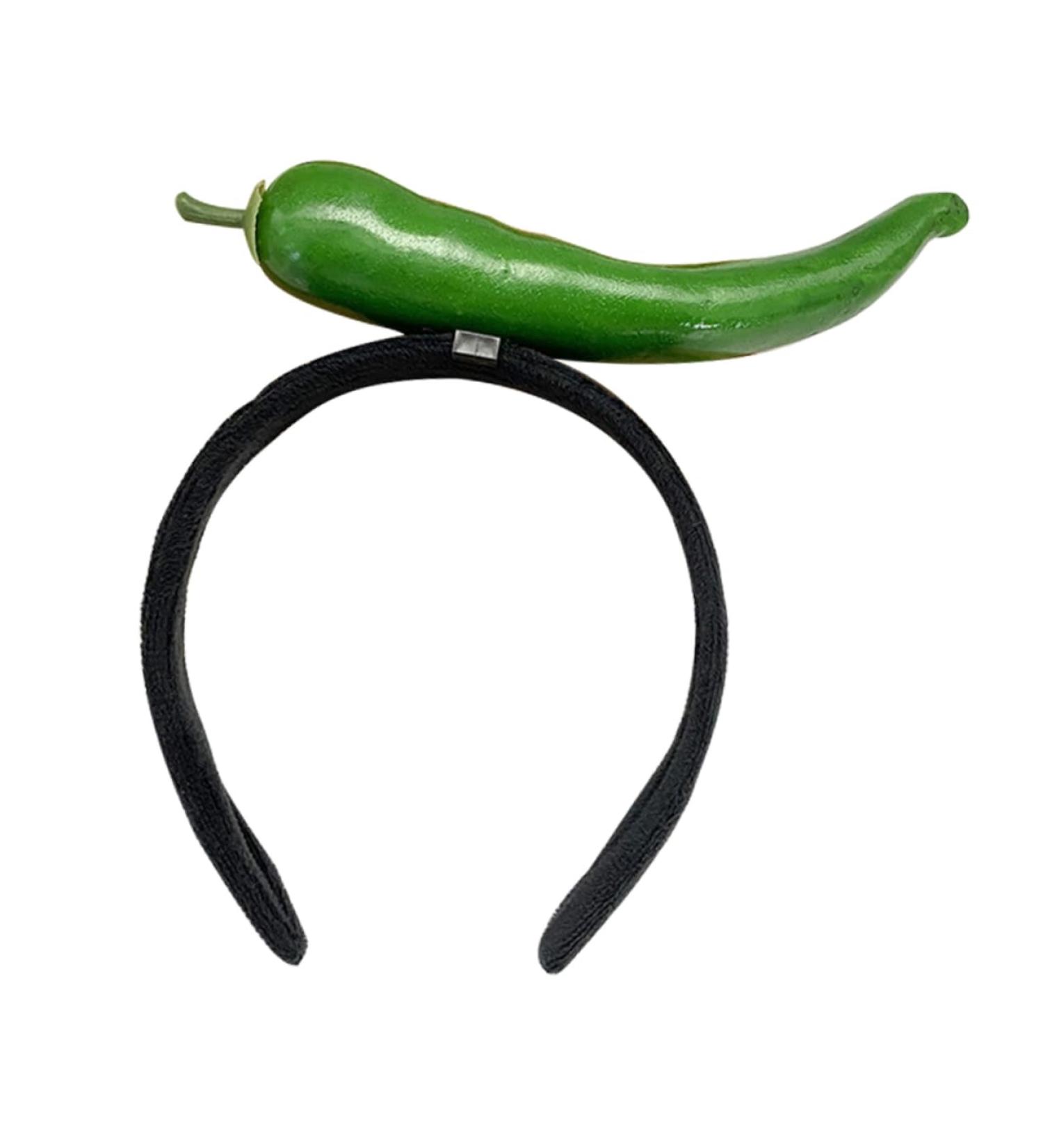 SKISUNO Chili Hair Hoop Headband Hair Accessories for Kids Chili Pepper Hat Chili Design Hair Hoop Fruit Man Elastic 1 count (Pack of 1) Green - Buy Online on SooperMarket.com