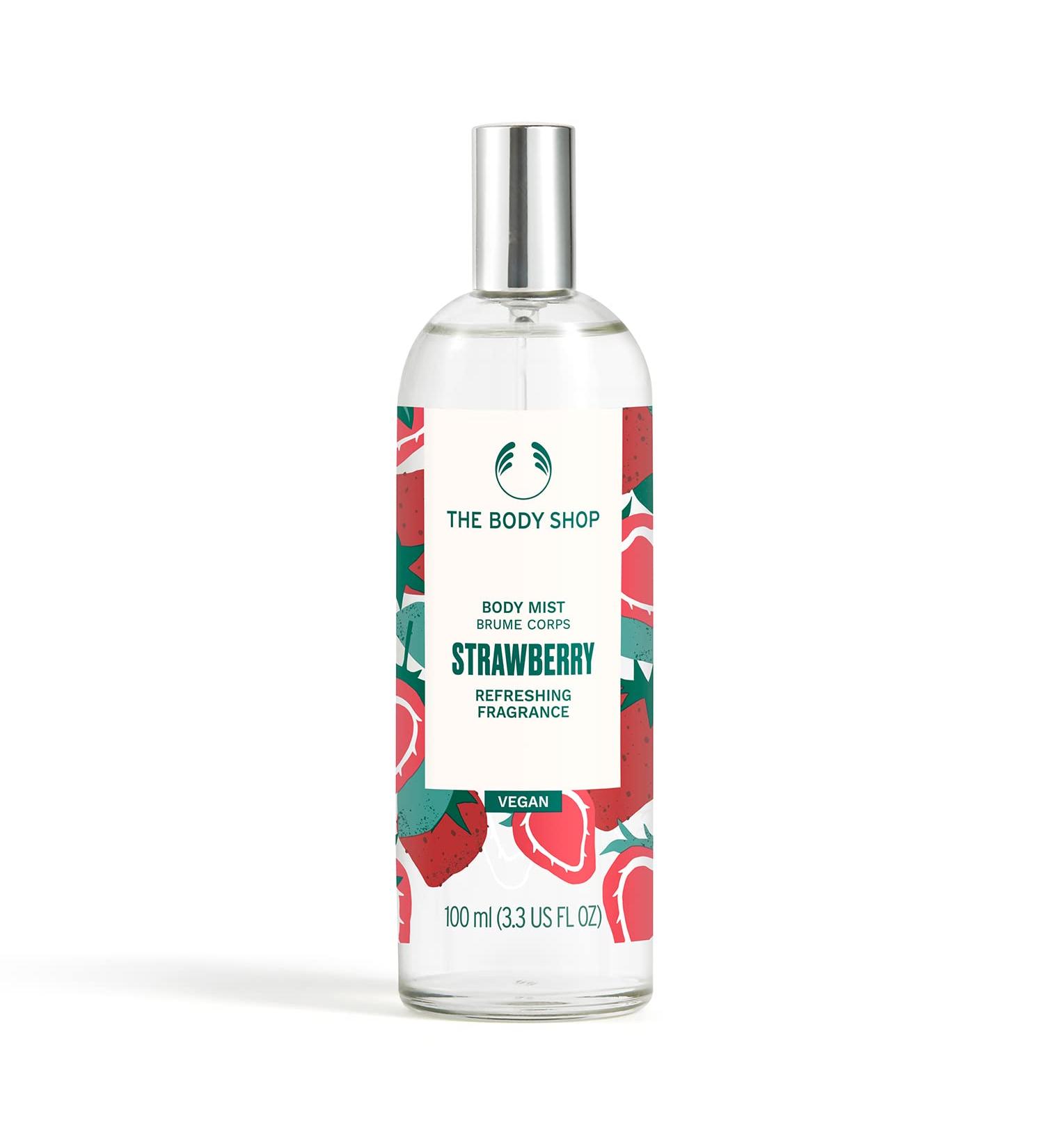 The Body Shop Strawberry Body Mist - Vegan, 3.3 oz - Sweet Fruity Scent | Refreshing & Cooling - Buy Online on SooperMarket.com