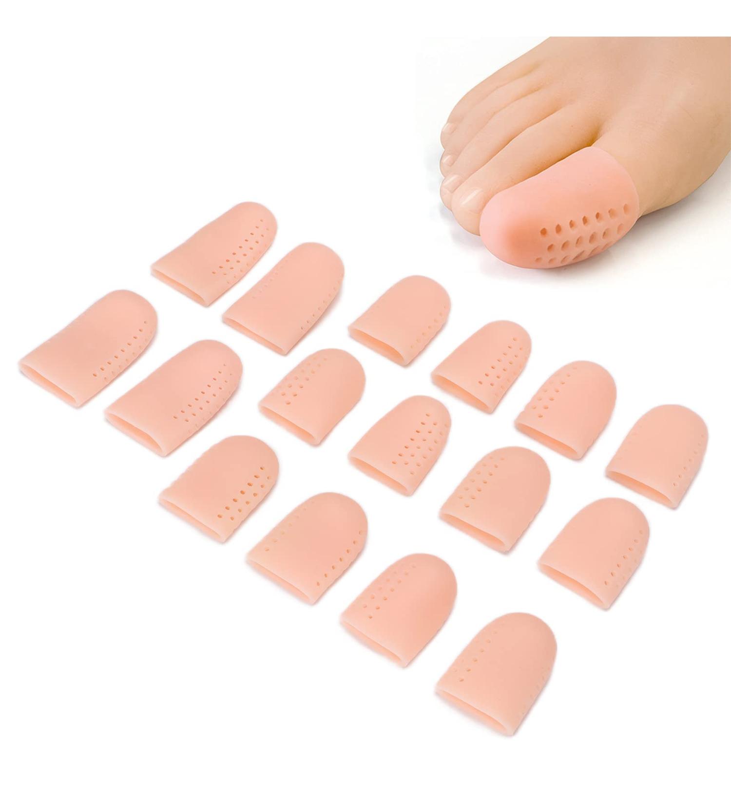 Gel Toe Protectors 16 Pack - Silicone Toe Cover Sleeves for Ingrown Toenails & Cracking - Breathable Toe Support Gloves - Buy Online on SooperMarket.com