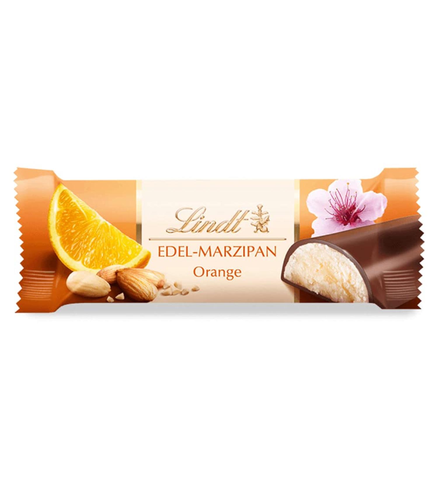 Lindt Chocolate Orange Marzipan Bar - 25 x 50g | Pure Orange Marzipan in Milk Chocolate | Large 1250g Counter Display | Perfect Chocolate Gift - Buy Online on SooperMarket.com