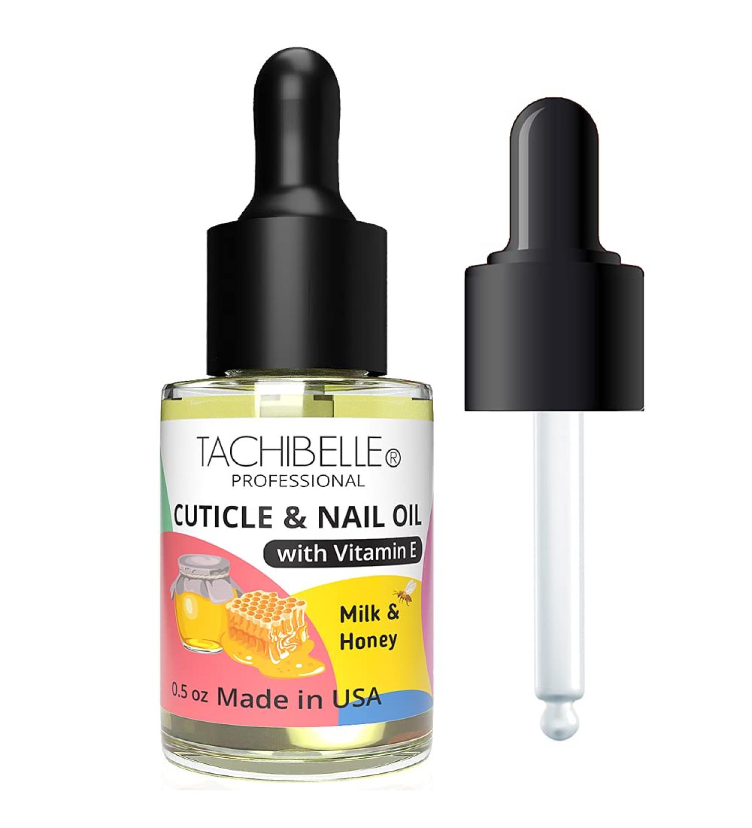 Tachibelle Cuticle and Nail Oil- Nourishing, Moisturizing, and Revitalizing Formula with Natural Ingredients and Vitamin E 0.5 oz - Milk and Honey Scent - Buy Online on SooperMarket.com