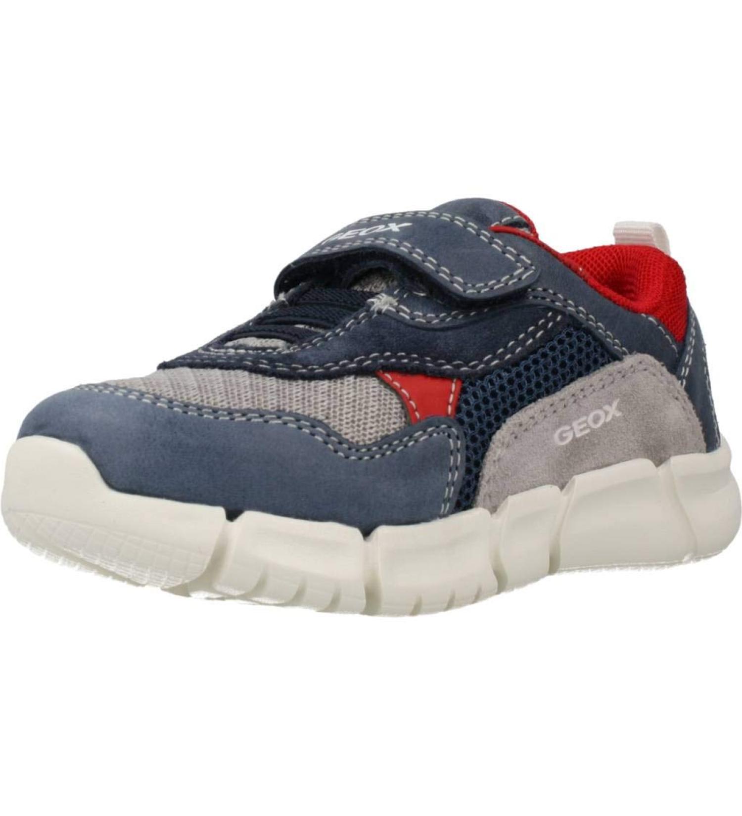 Geox Boy's B Flexyper Sneakers 4.5 UK - Navy Grey | Breathable Comfort - Buy Online on SooperMarket.com