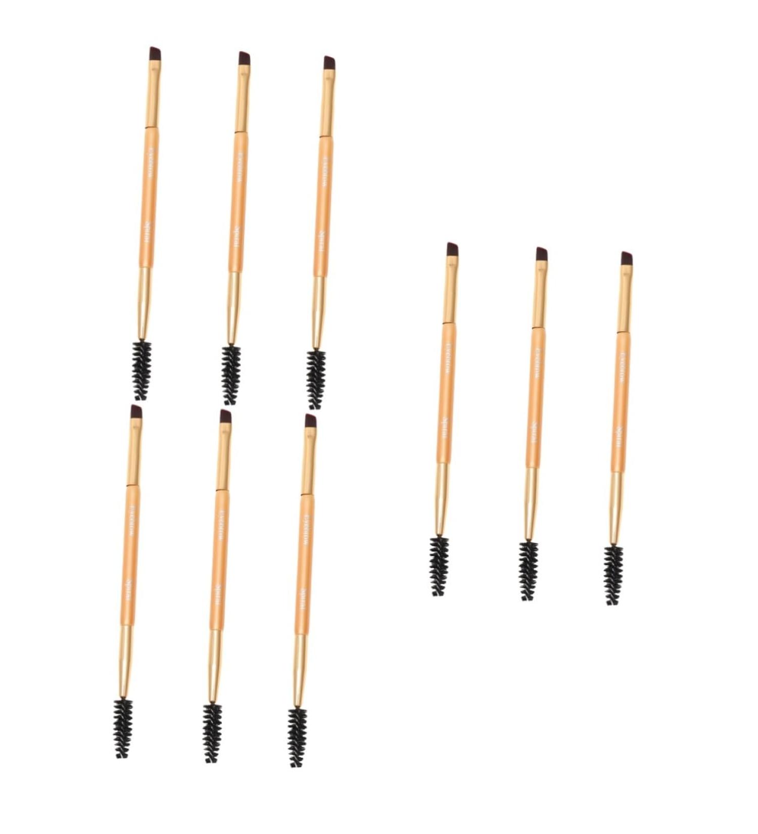 Baluue 9 Pcs Makeup Brush for Eyebrow Double Head Makeup Brush Eyebrow Brush Brow Powder Brush Golden - Buy Online on SooperMarket.com
