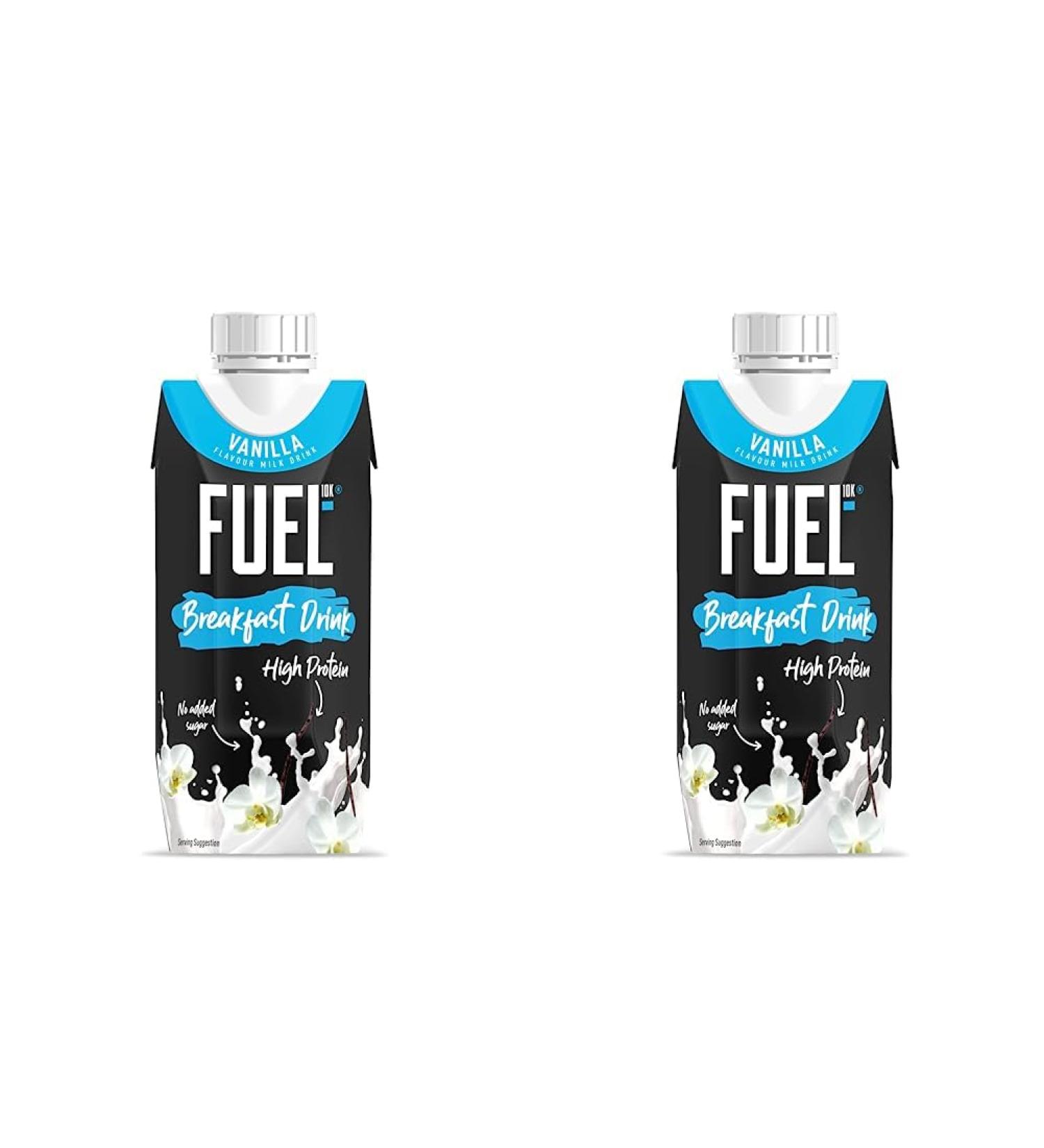 FUEL10K 330ml Vanilla Breakfast Milk Drink - Pack of 16 - High Protein Milkshake - Buy Online on SooperMarket.com