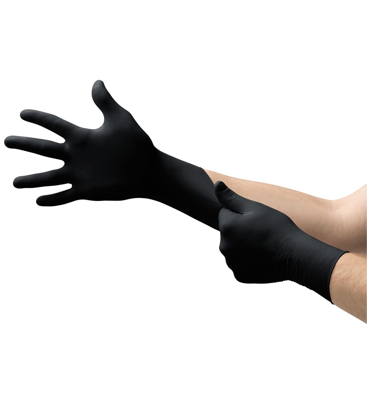 Microflex MidKnight MK-296 Black XL Nitrile Gloves - Pack of 100 | Ideal for Automotive & Law Enforcement | Full Texture | Disposable - Buy Online on SooperMarket.com