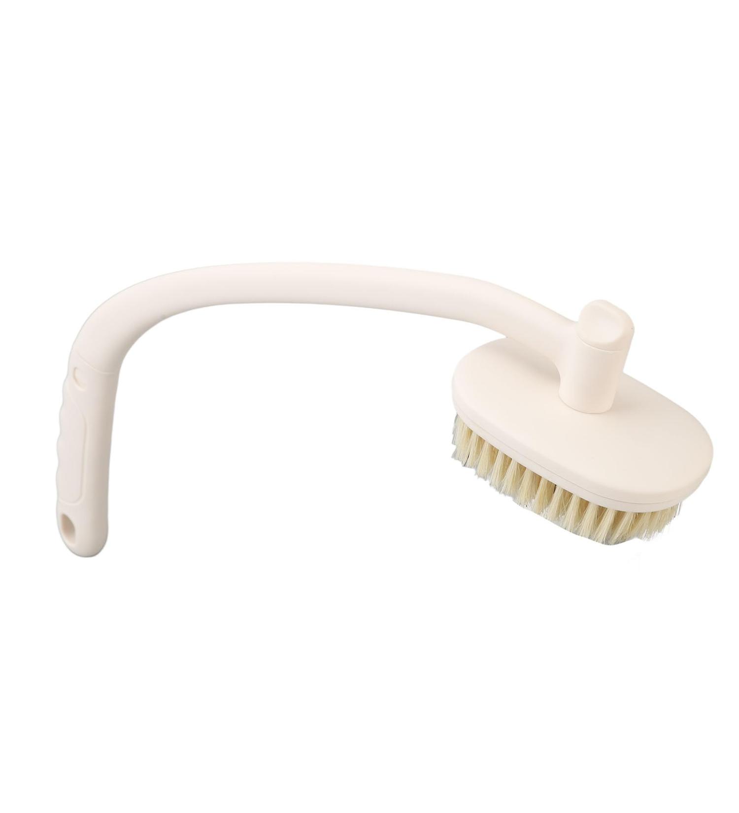 Back Bath Brush with Hanging Hole - 3 Brush Heads Long Curved Handle for Easy Use - Ideal Shower Brush for the Elderly - Buy Online on SooperMarket.com