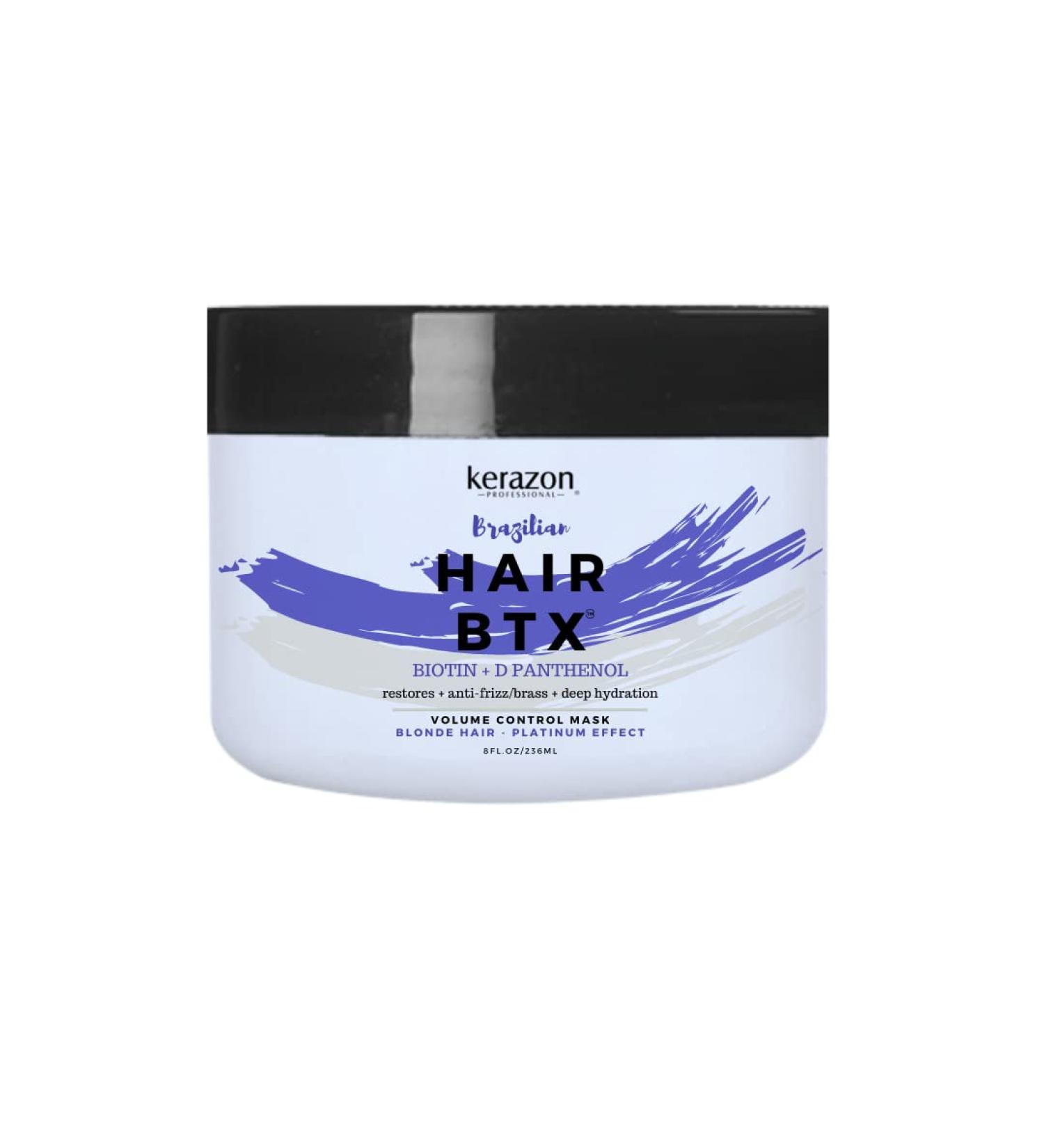 KERAZON Blonde Brazilian Hair Botox Treatment Purple Mask - Platinum & Silver Effect for Smoothing, Hydration, Anti-Brass, Volume & Frizz Control - Buy Online on SooperMarket.com