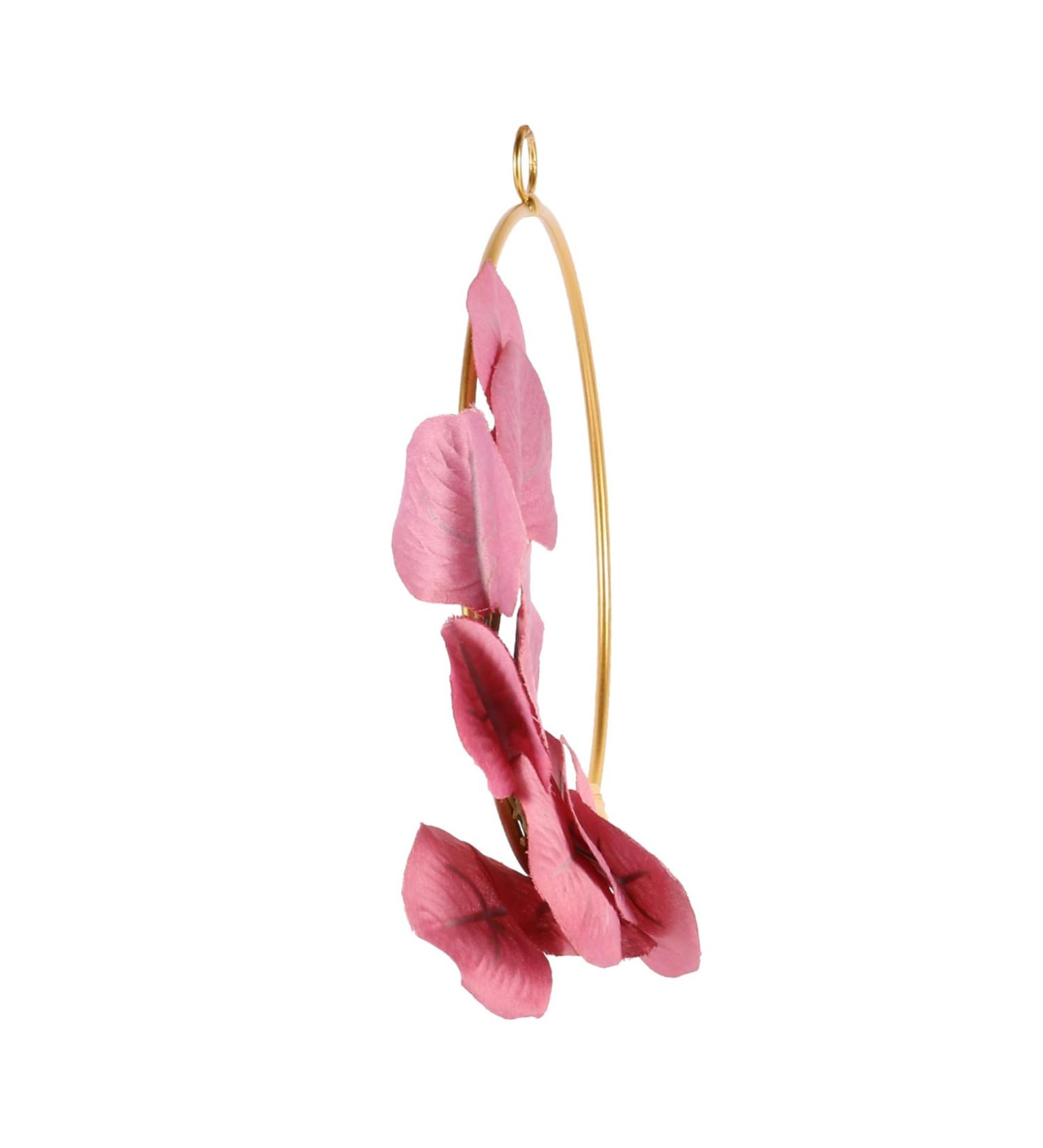 Cabilock Wrought Iron Gate Hanging Wreath Emblems Simulation Garland Hanging Garland Wall Decoration Door Rosy 20x20cm - Buy Online on SooperMarket.com
