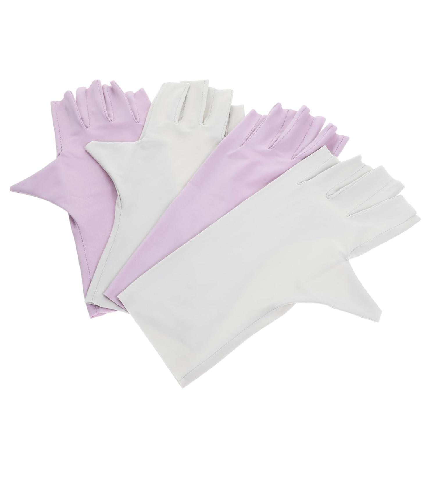 Amosfun 2 Pairs Pink Gloves Fingerless Gloves Nail Uv Gloves Gel Nail Lamp Uv Gloves Uv Gloves for Gel Nail Lamp Uv Protection Gloves for Nail Uv Nail Gloves Thin Section Accessories Nylon - Buy Online on SooperMarket.com