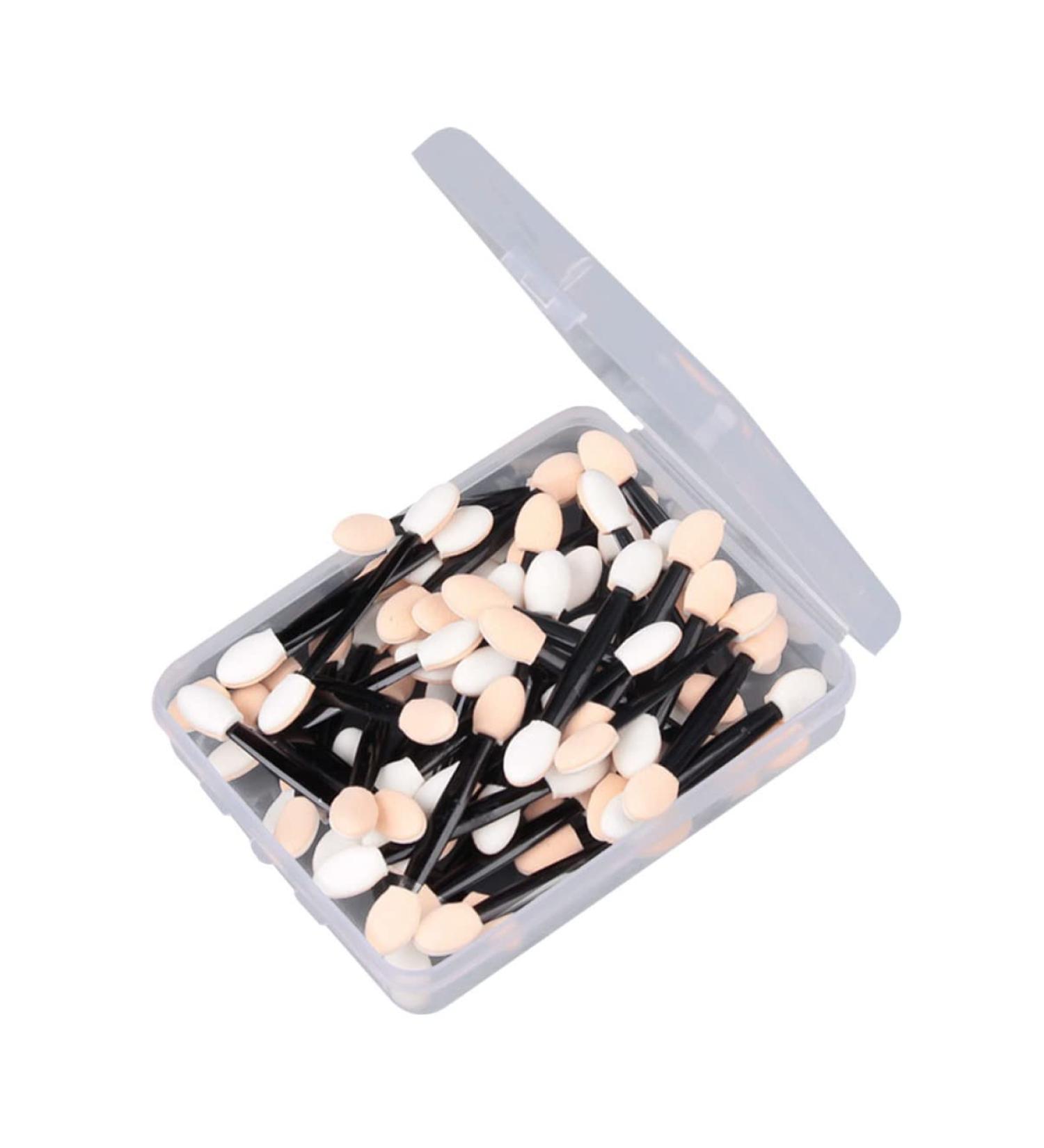 KALLORY 50 Pcs Sponge Makeup Applicator Long Eyeshadow Cosmetic Eye Shadow Brush Set Size 1 Black - Buy Online on SooperMarket.com