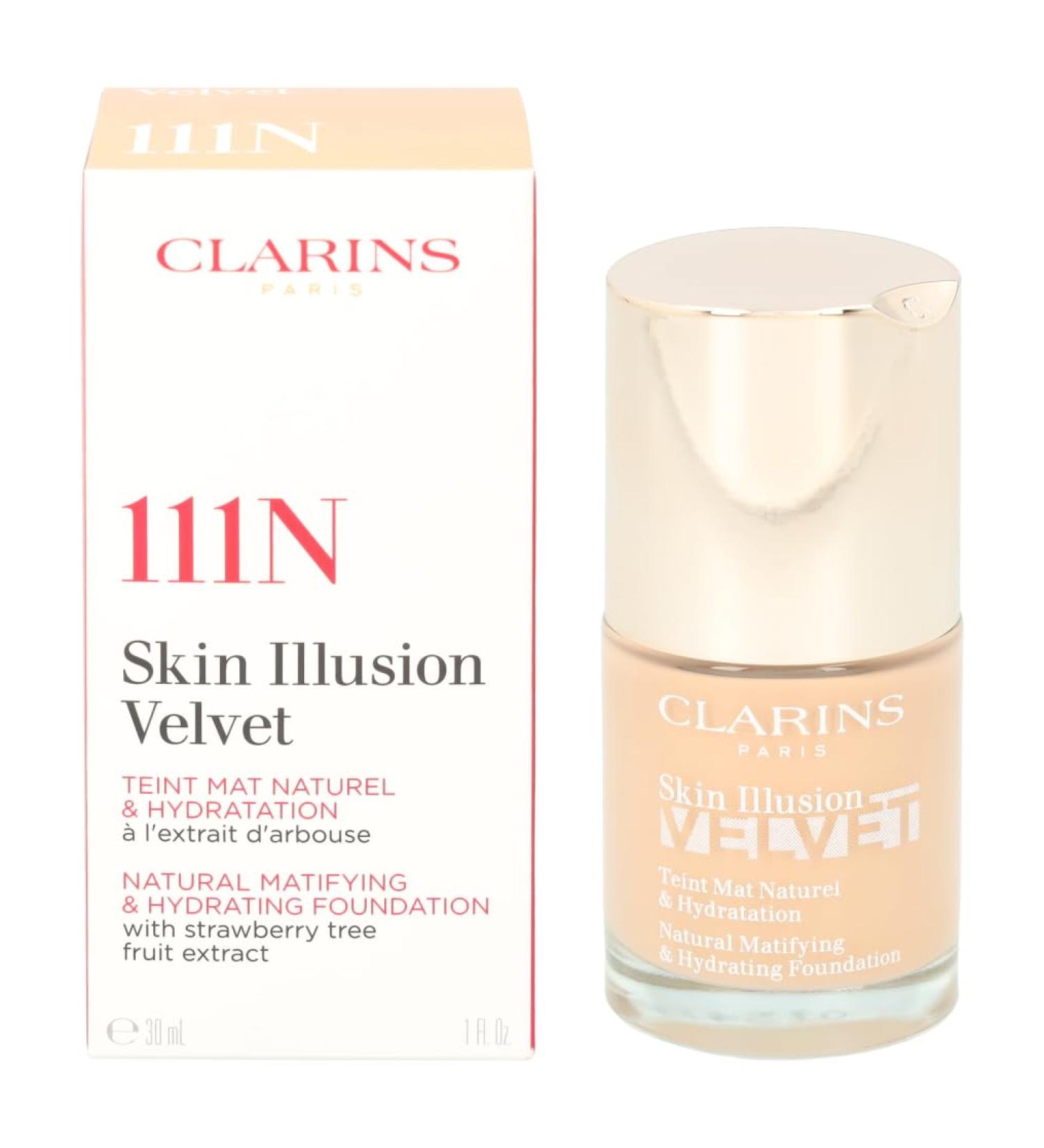 Skin Illusion Velvet Foundation - 111N Auburn by Clarins for Women - 1 oz Foundation - Buy Online on SooperMarket.com