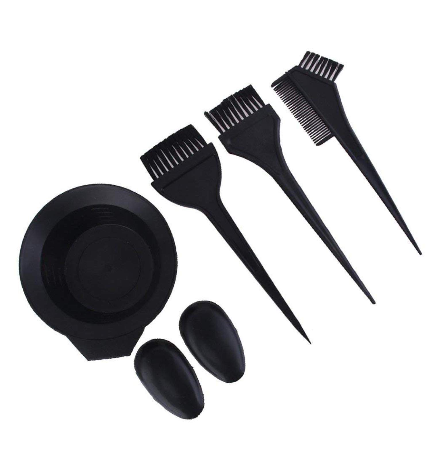zalati Hair Dye Kit 6pcs Tools for 2pcs Hair Brush 2pcs Ear Cover 1pcs Sided Comb 1pcs Mixing Bowl - Black - Buy Online on SooperMarket.com