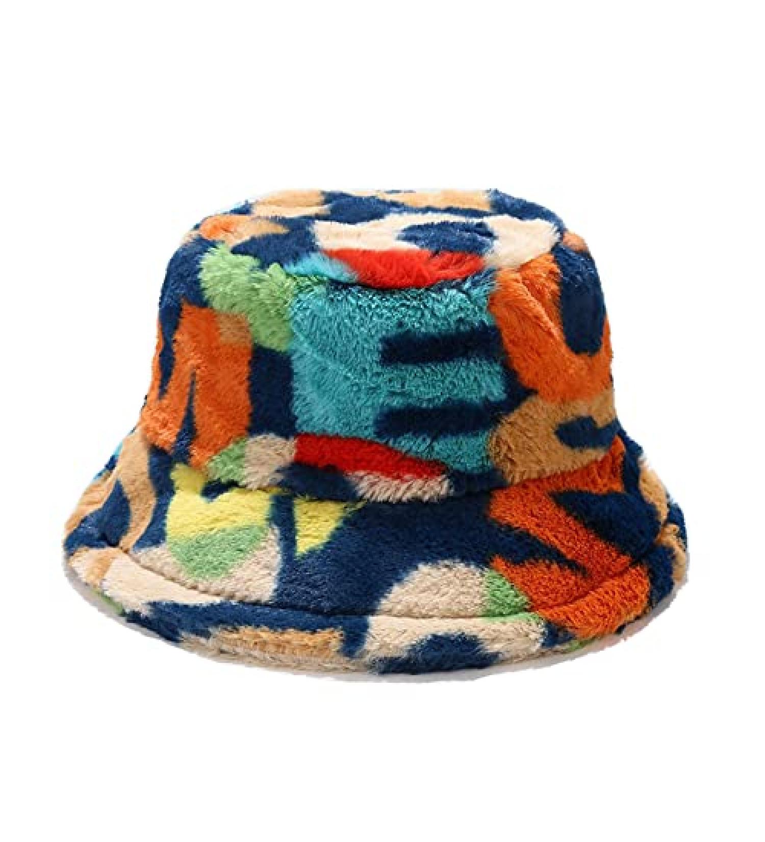 Dirholl Women's Winter Faux Fur Fuzzy Warm Bucket Hat Numbers D