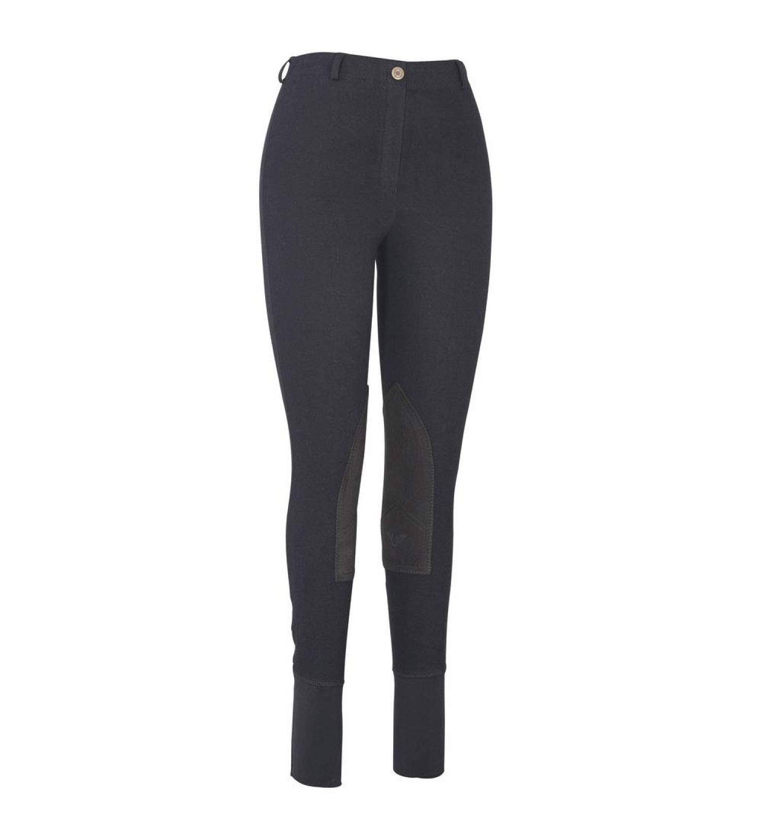 TuffRider Women's Pull-on Knee Patch Breeches 26 Black