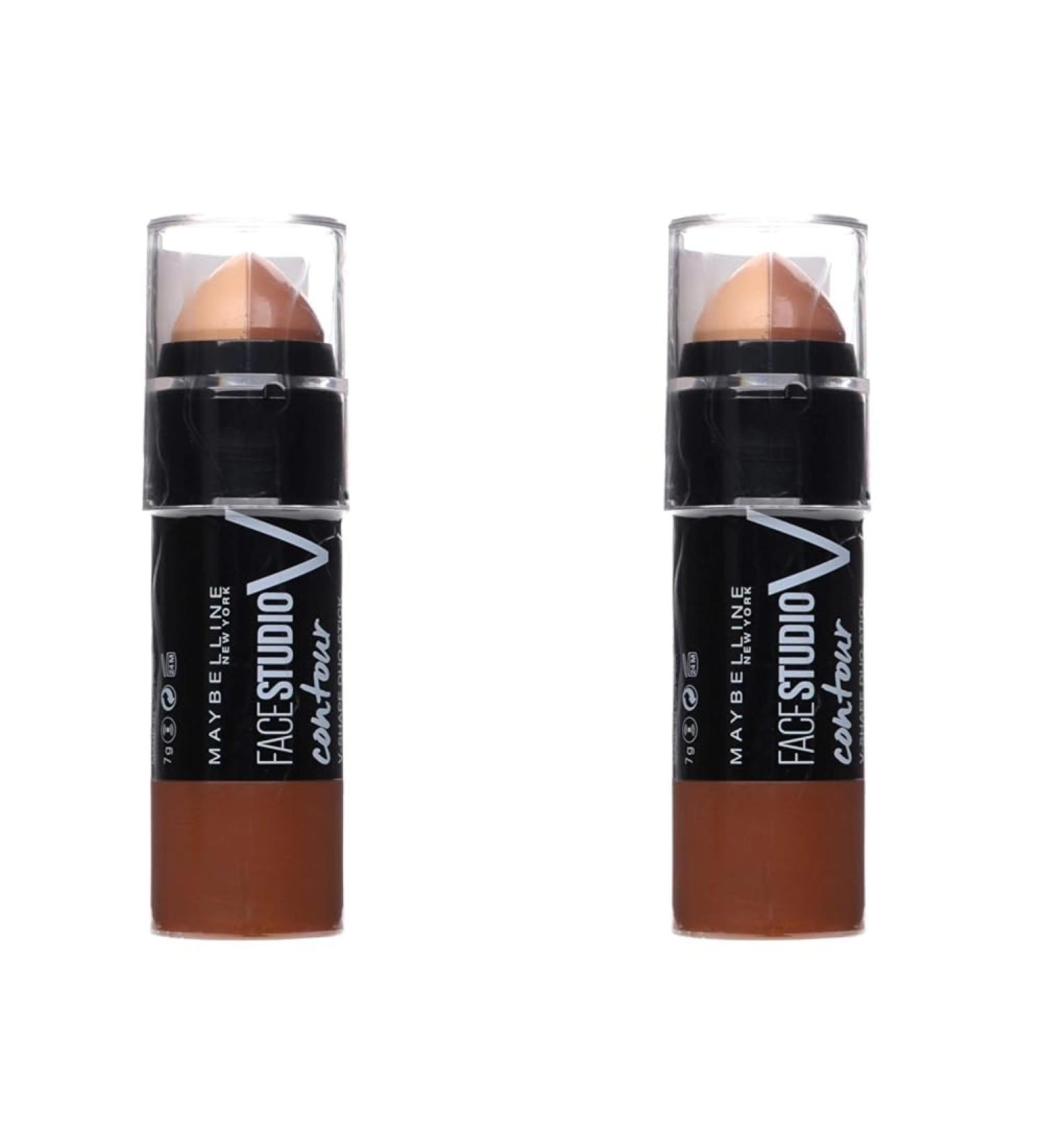 Maybelline New York Contour Duo Stick - Highlighter & Bronzer for Perfect Facial Features | Medium 2-Pack (7g) - Buy Online on SooperMarket.com