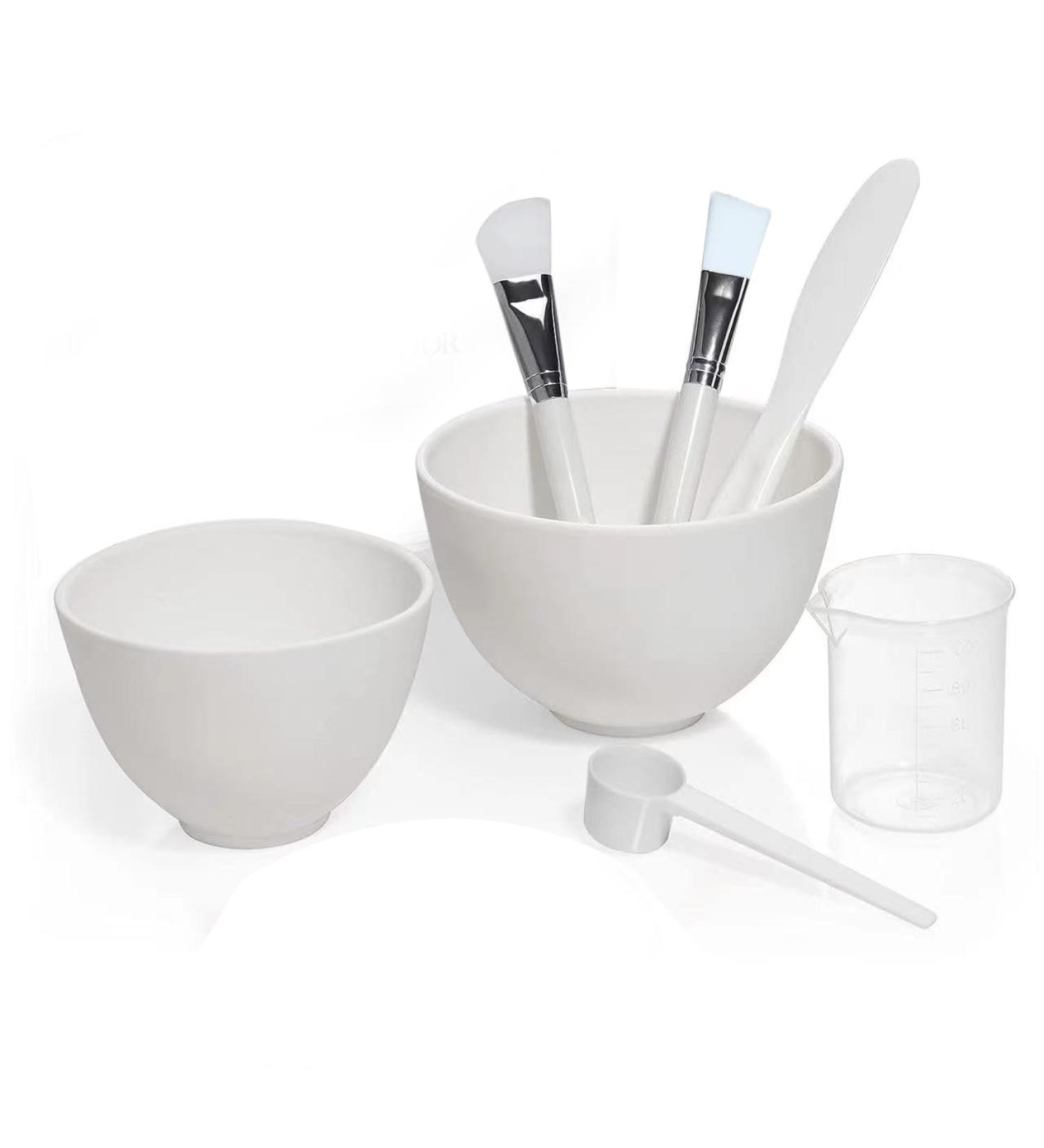 7-in-1 Face Mask Mixing Bowl Set | SPA Quality Tool Kit with Brushes Silicone Bowls Spatula & Measuring Tools for Flawless Skincare - Buy Online on SooperMarket.com