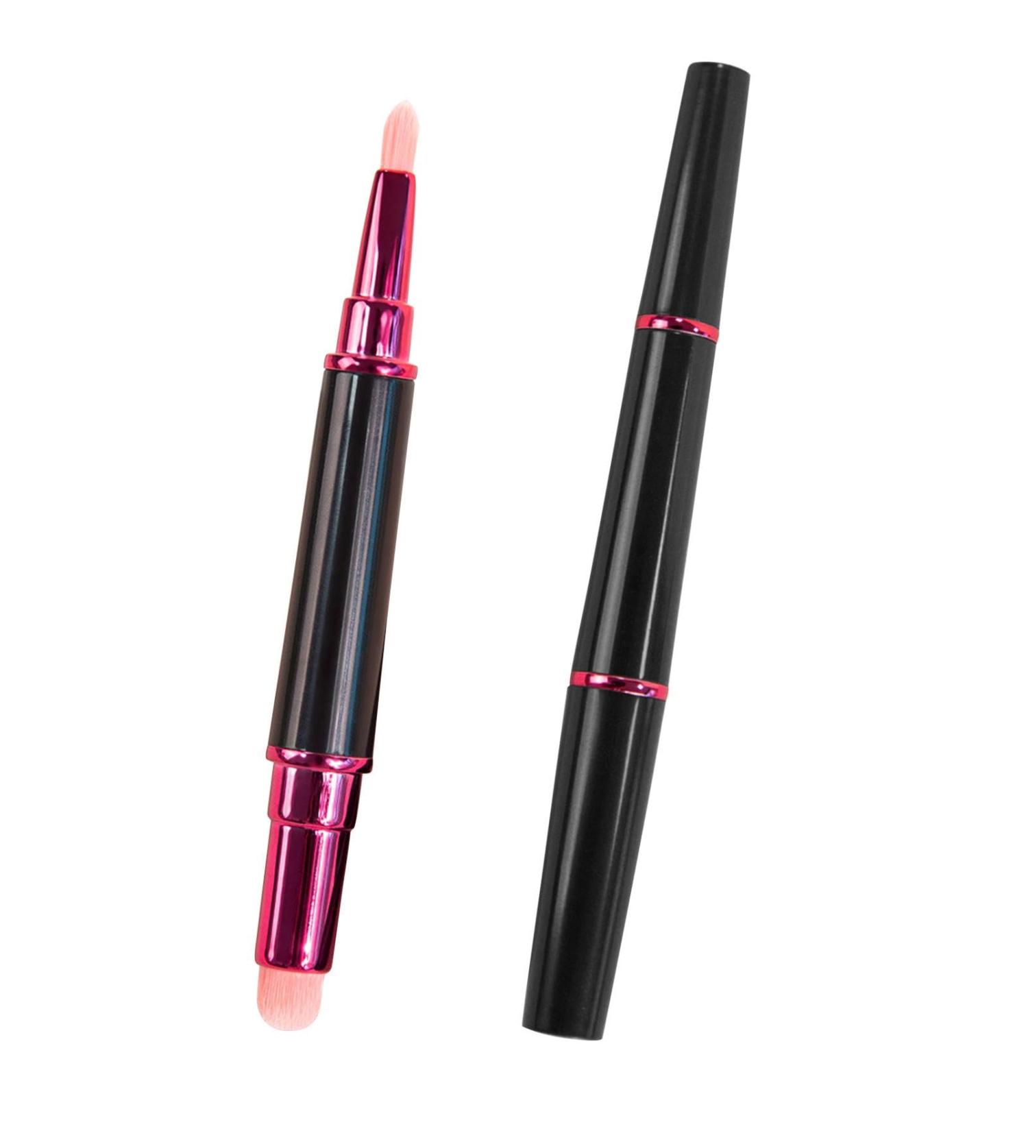 Retractable Lip Brush Concealer Makeup | Lipstick blending brush | Retractable lip brush | Precision lip brush | Lipstick applicator brush | Lip Brush For Lipstick | Gold Retractable Lip Makeup Brush - Buy Online on SooperMarket.com