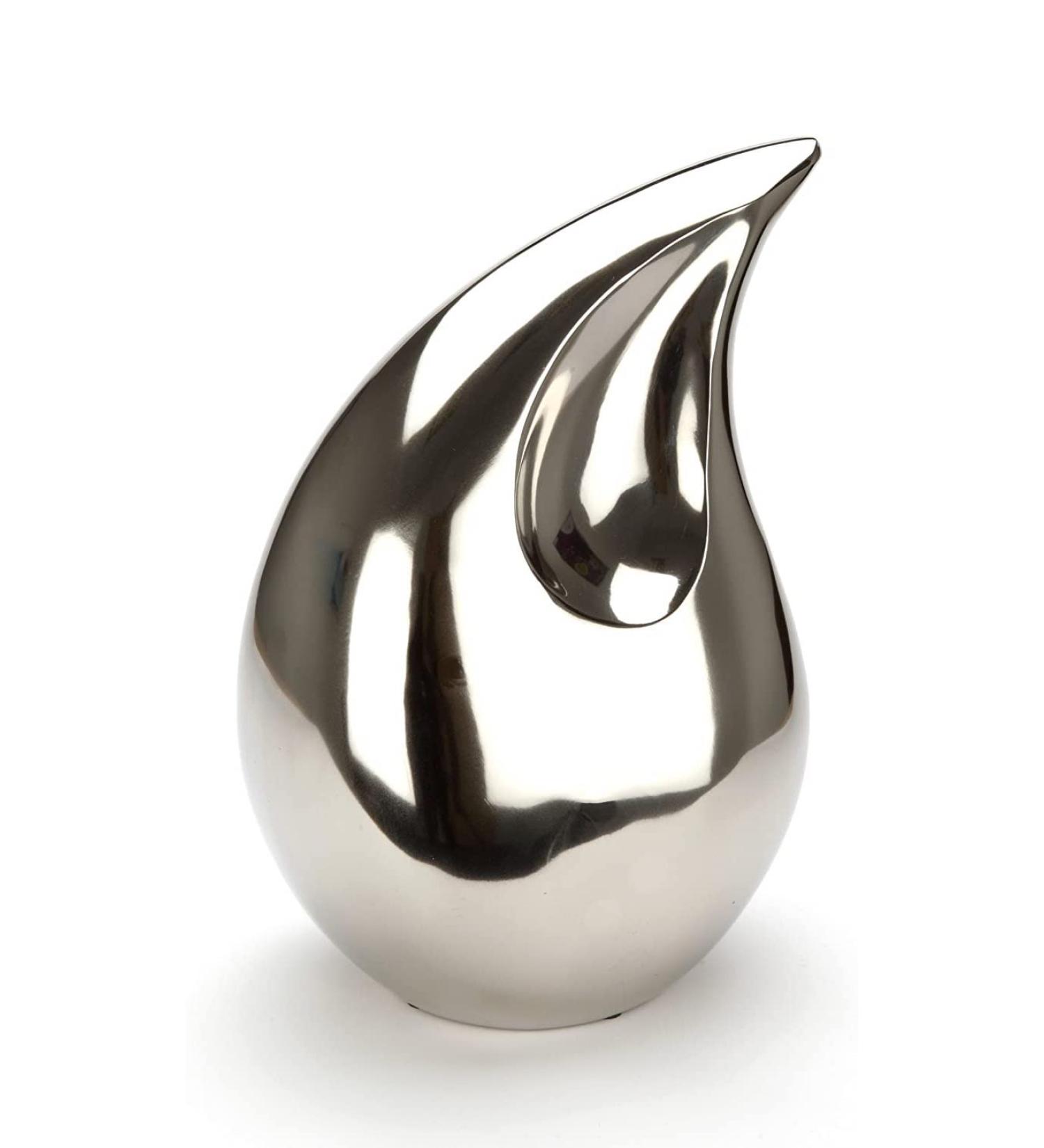 Urns for Ashes Adult Large Cremation Funeral Human Memorial Burial Remain Metal Full Size Screw Lid Teardrop Waterproof Silver Silver Teardrop - Buy Online on SooperMarket.com