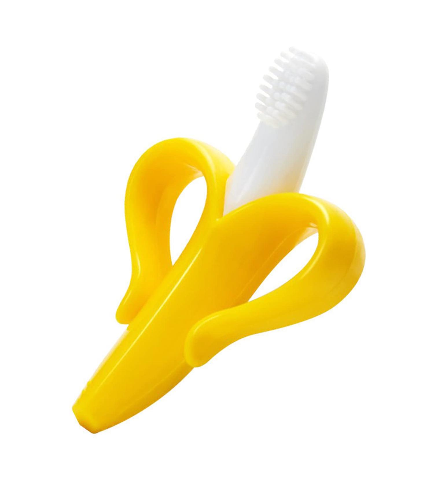 Baby Banana Gum Molar Stick bite Lok Food Silicone Fruit Gum Training Toothbrush - Buy Online on SooperMarket.com