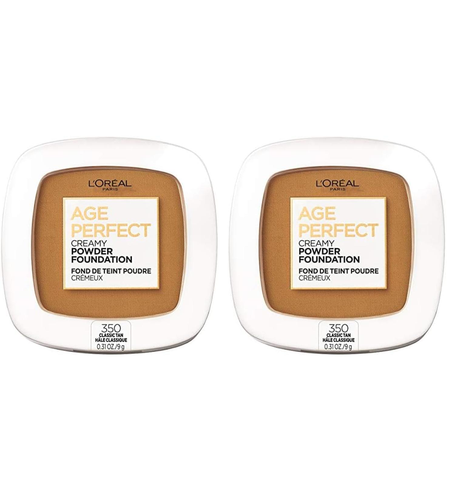 L'Oreal Paris Age Perfect Creamy Powder Foundation Compact - 350 Classic Tan | Pack of 2 | International Shipping - Buy Online on SooperMarket.com