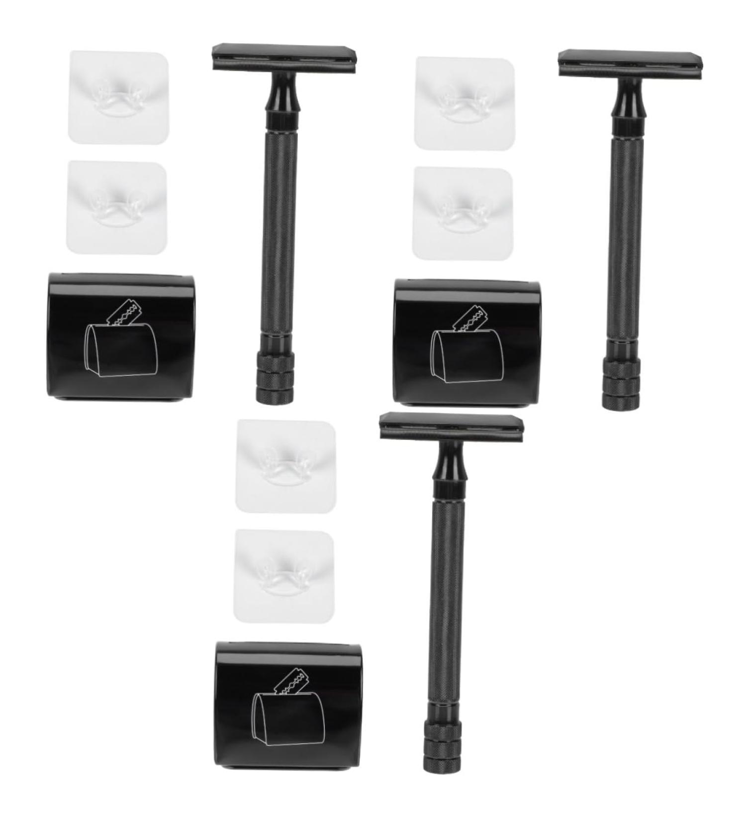 Beavorty 3 Set Razor Trimmer for Men - Bamboo Handle Safe Double Edge Vintage Beard Shaver Tools - Hair Removal Kit - Buy Online on SooperMarket.com