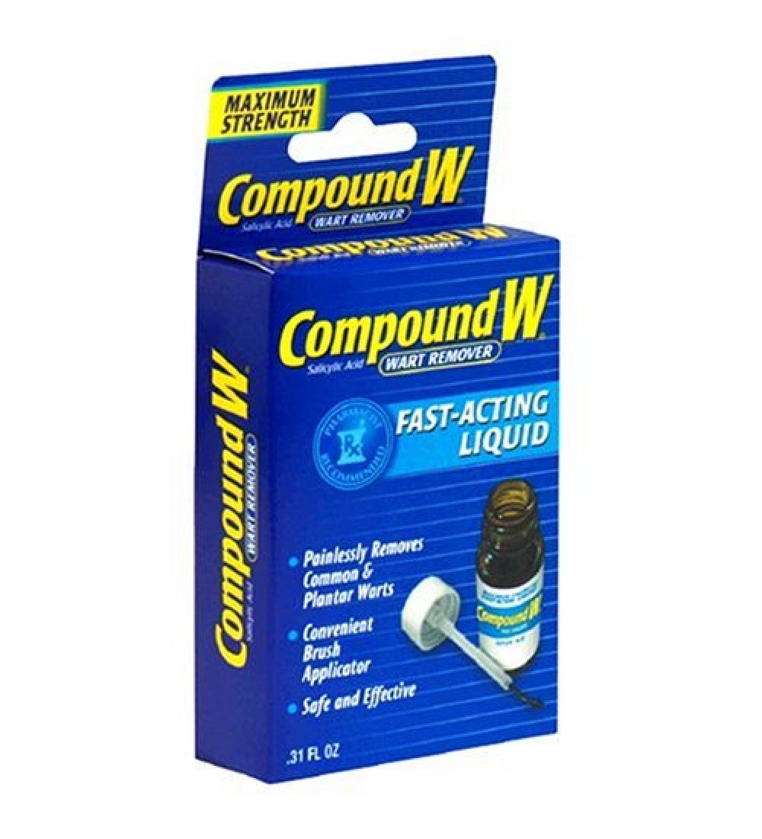Compound W Wart Remover, Maximum Strength, Fast-Acting Liquid, 0.31-Ounce (Pack of 2)
