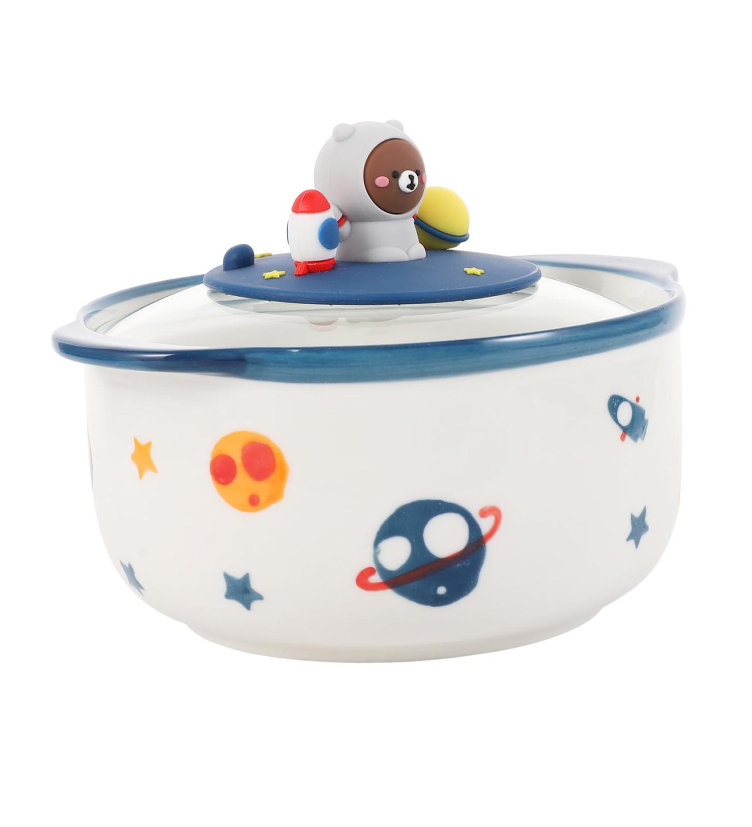 Zerodeko 1pc Instant Noodle Soup Bowl Ramen Bowls Ceramic Cereal Bowl Rice Container Cartoon Student Oven - Buy Online on SooperMarket.com
