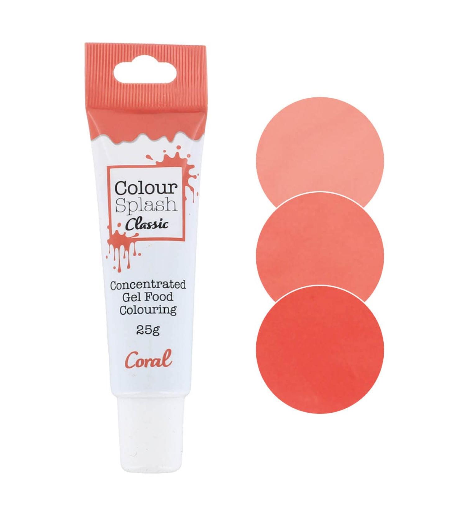 COLOUR SPLASH Coral Food Colouring Gel Tube - 25g Highly Concentrated Edible Ingredients for Vibrant Cakes - Buy Online on SooperMarket.com