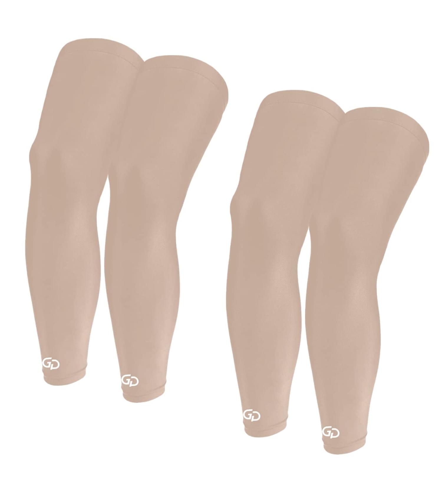 GP GIORO PARTNER XX-Large Black/Skin Long Leg Compression Sleeves - 2 Pairs for Running, Basketball, Hiking & Cycling - Buy Online on SooperMarket.com