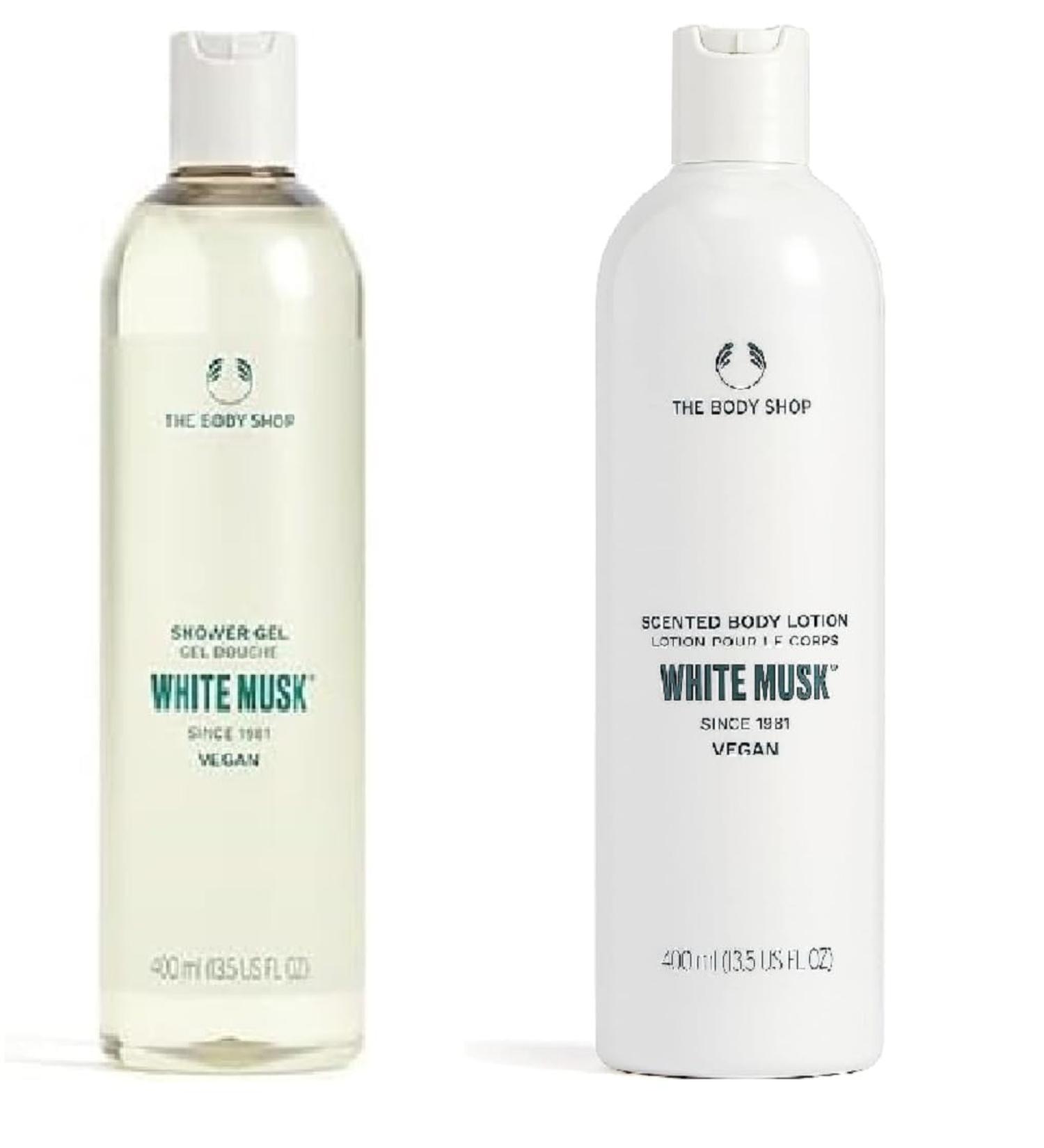 The Body Shop White Musk Lotion and Shower gel 400ml large Fresh floral iconic scent - Buy Online on SooperMarket.com