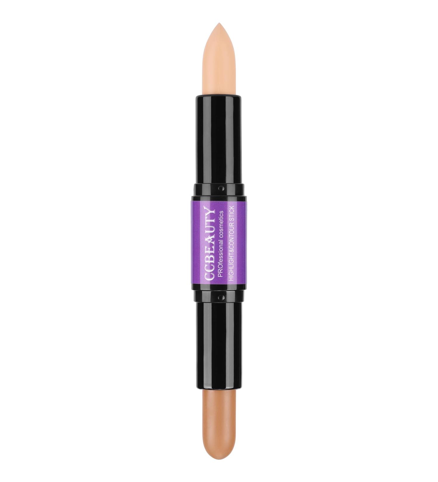 CCbeauty Cream Highlight and Contour Stick - Dual-Ended Contouring Highlighter Stick - Medium/Tan CC02 - 1 count - Buy Online on SooperMarket.com
