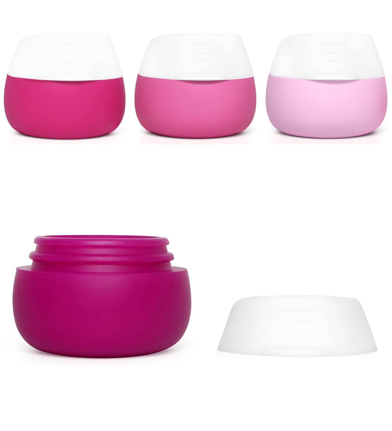 Gemice Travel Containers for Toiletries Silicone Cream Jars TSA Approved Travel Size Containers Leak-proof Travel Accessories with Lid for Cosmetic Makeup Face Body Hand Cream (4 Pieces) Red - Buy Online on SooperMarket.com