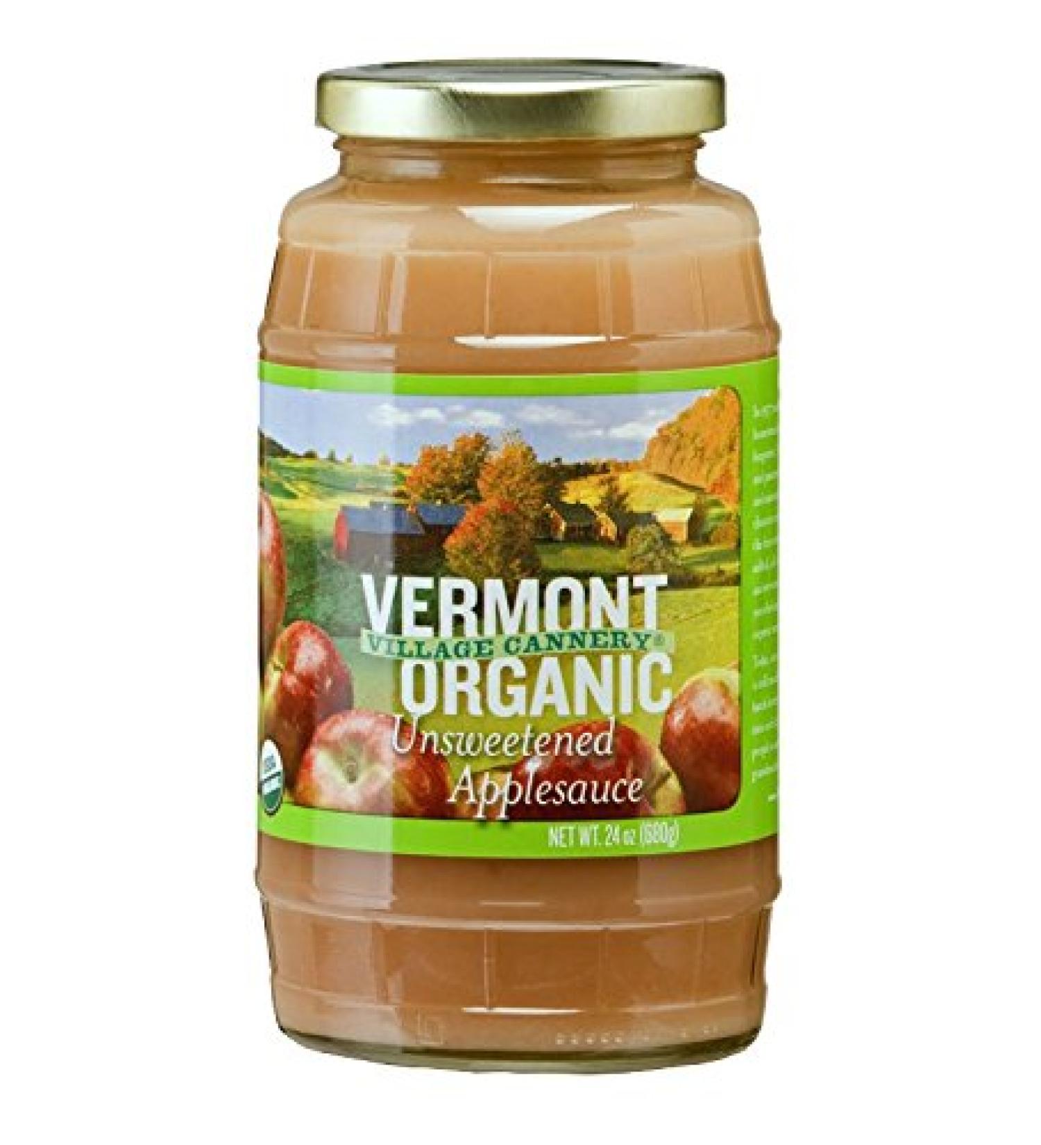 Vermont Village Cannery Organic Unsweetened Applesauce, 24 Ounce (Pack of 6)
