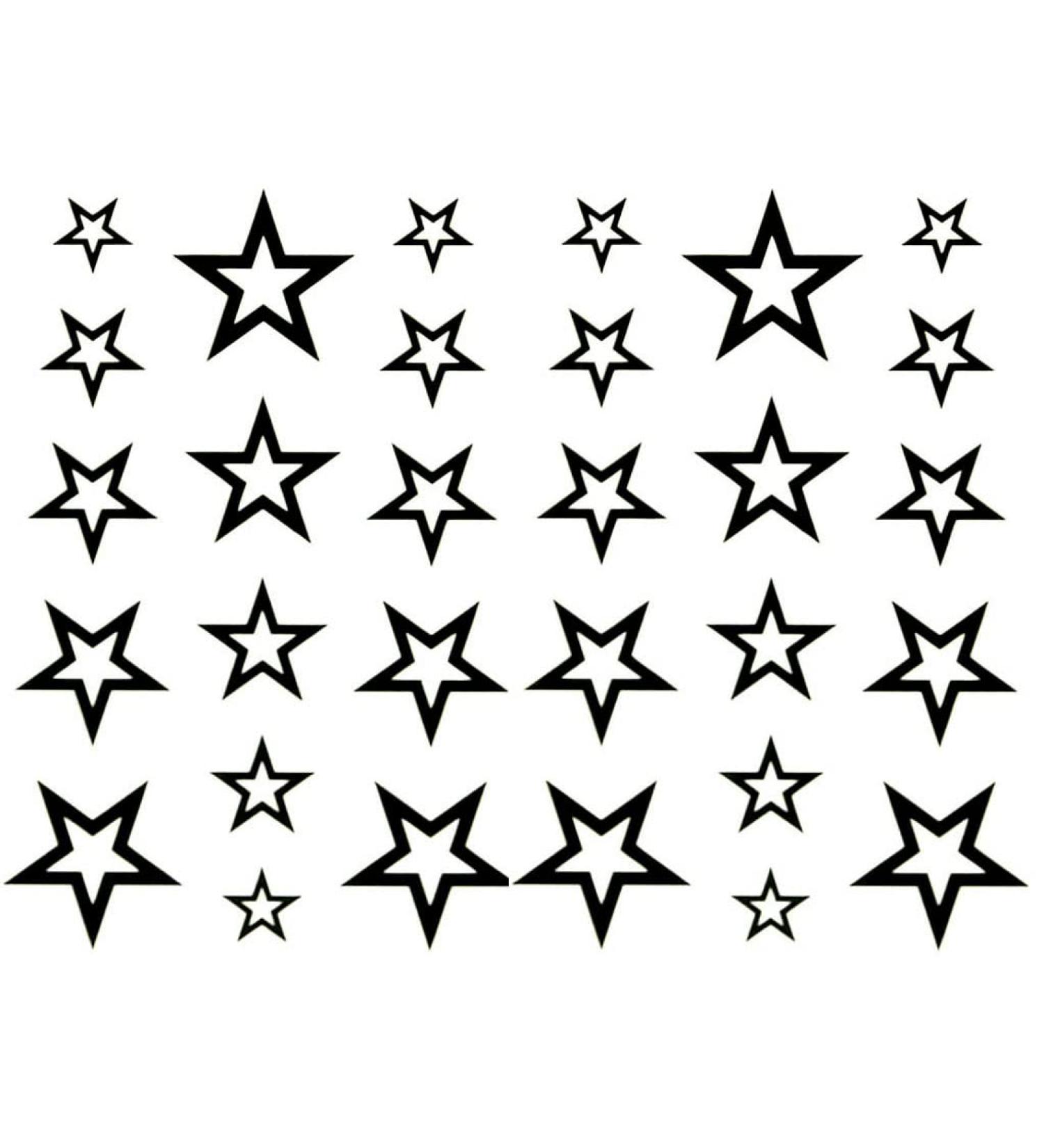Oottati Small Cute Hand Stars Temporary Tattoo Set (2 Pack) - Trendy and Adorable Designs - Buy Online on SooperMarket.com