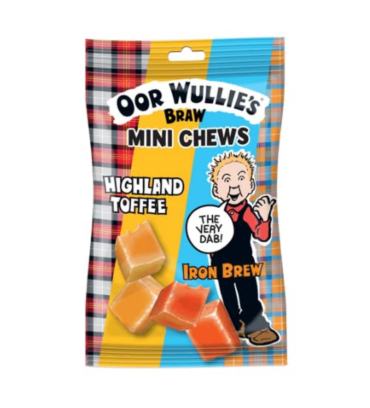 Oor Wullie's Braw Mini Chews Highland toffee & Iron brew 2x 147g bags