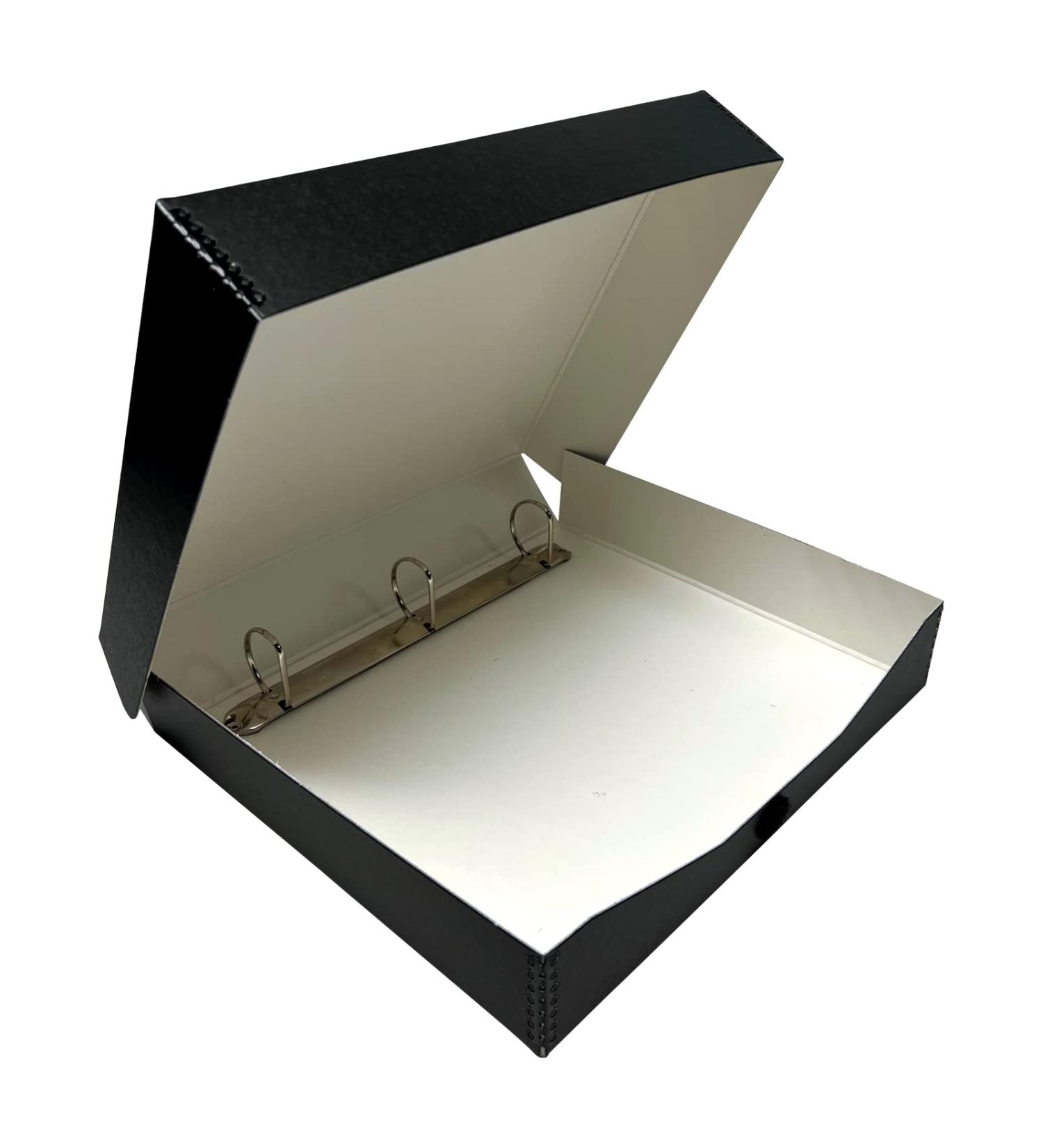 Lineco LIN-733-BB3D Archival Oversized 3-Ring Album Box with Clamshell Lid - Black (1 Pack) - Buy Online on SooperMarket.com