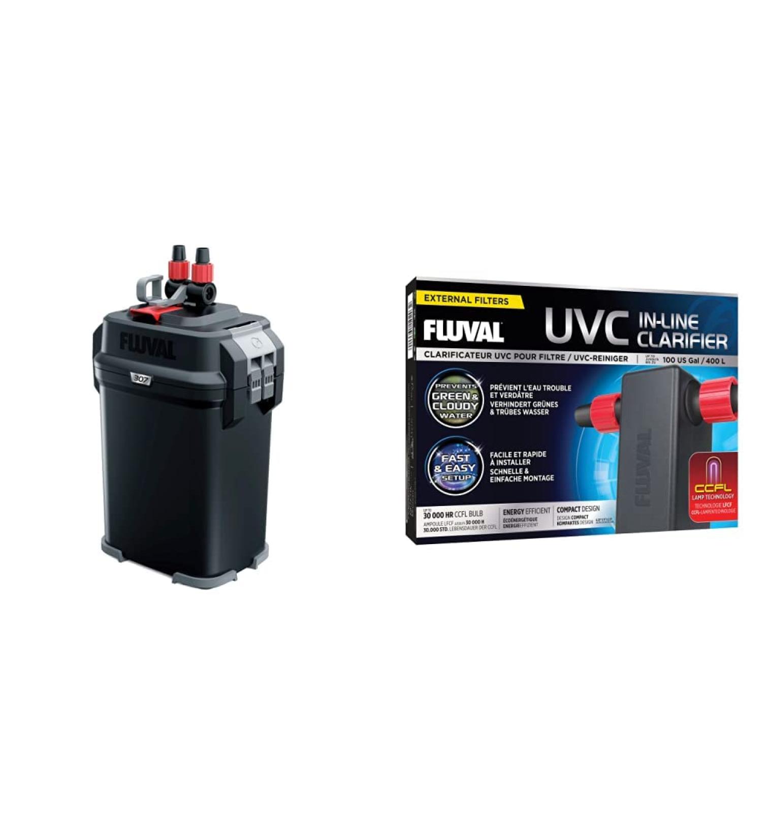 Fluval A447 307 External Filter & UVC Clarifier for Aquariums - 300L Capacity CCFL-LAMP Technology - 447g Bundle - Buy Online on SooperMarket.com