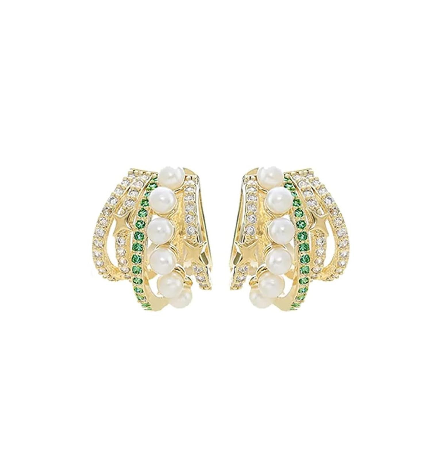 Lymphatic Drainage Earrings for Women Ear Acupressure Detox Ear Hoops Auricular Rowline Ear Cuff One Size C - Buy Online on SooperMarket.com
