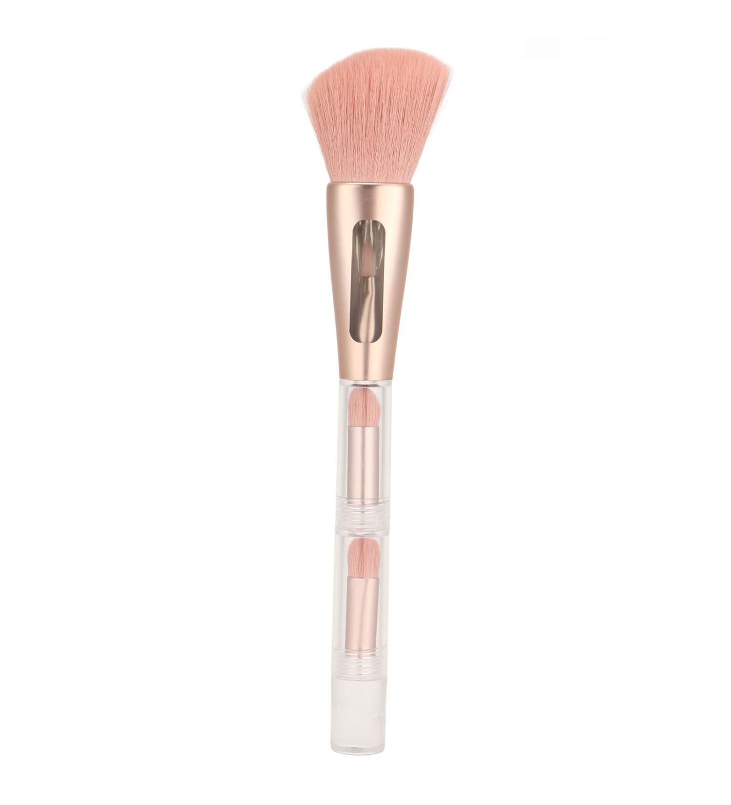 4 in 1 Makeup Brush Transparent Handle Portable Soft Hair Professional Eyeshadow Blush Uniform Coloring for Daily Use for Dating Party - Buy Online on SooperMarket.com