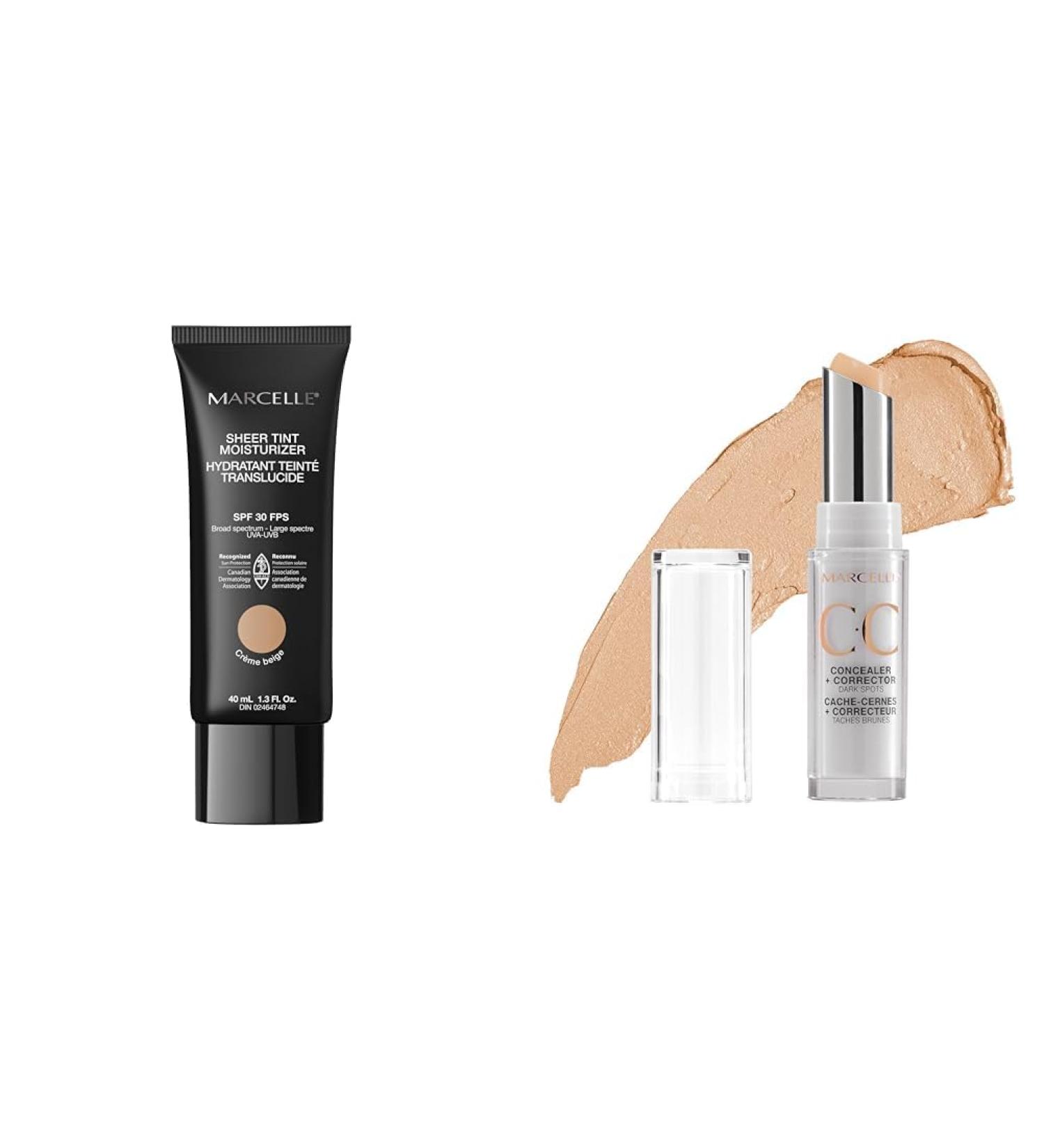 Marcelle Sheer Tint Moisturizer SPF 30 Cr me Beige & CC Concealer + Corrector Light to Medium - Buy Online on SooperMarket.com