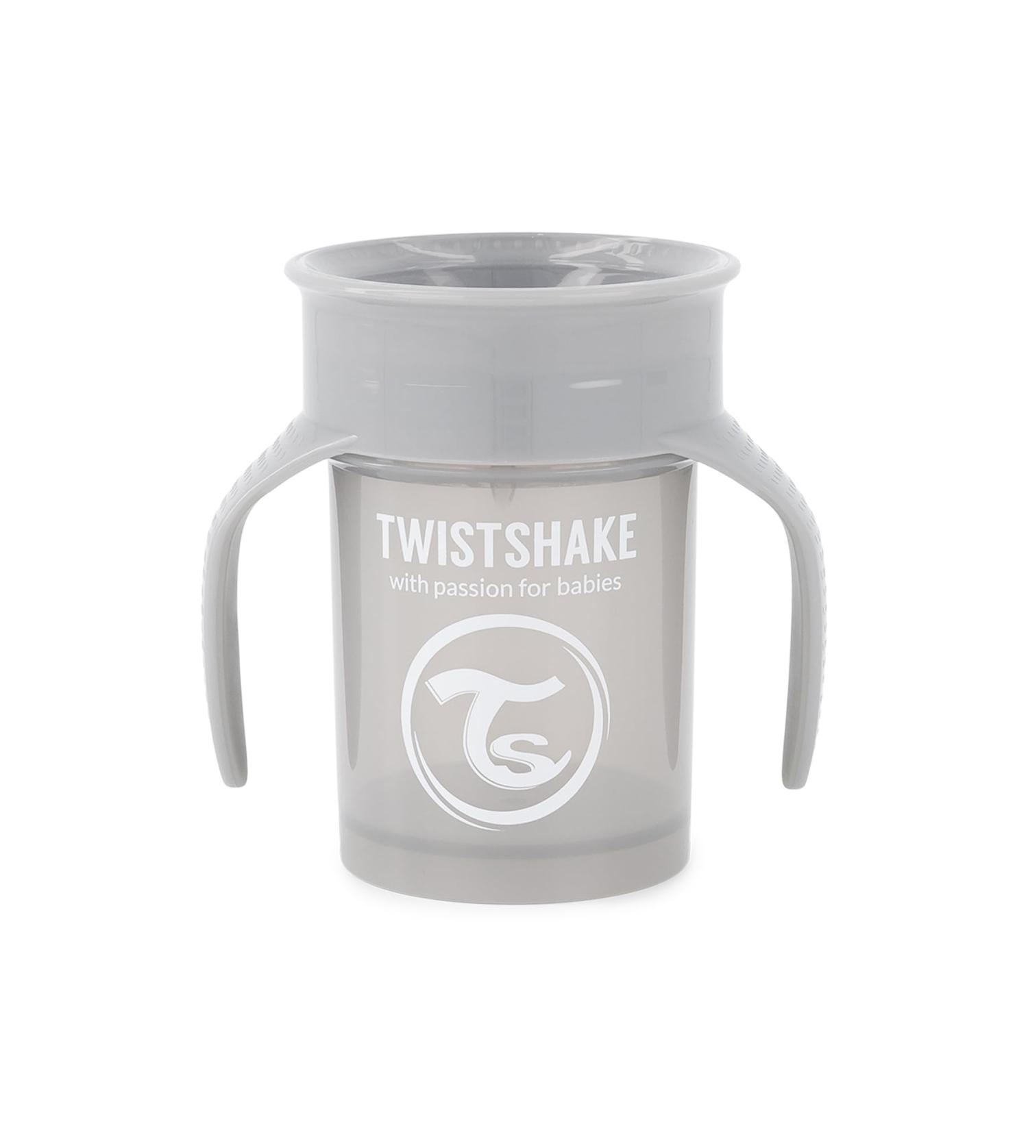 Twistshake 360 Cup 6+m - Pastel Grey & Black | Spill-Proof Baby & Toddler Cup for Easy Hydration | International Shipping Available - Buy Online on SooperMarket.com