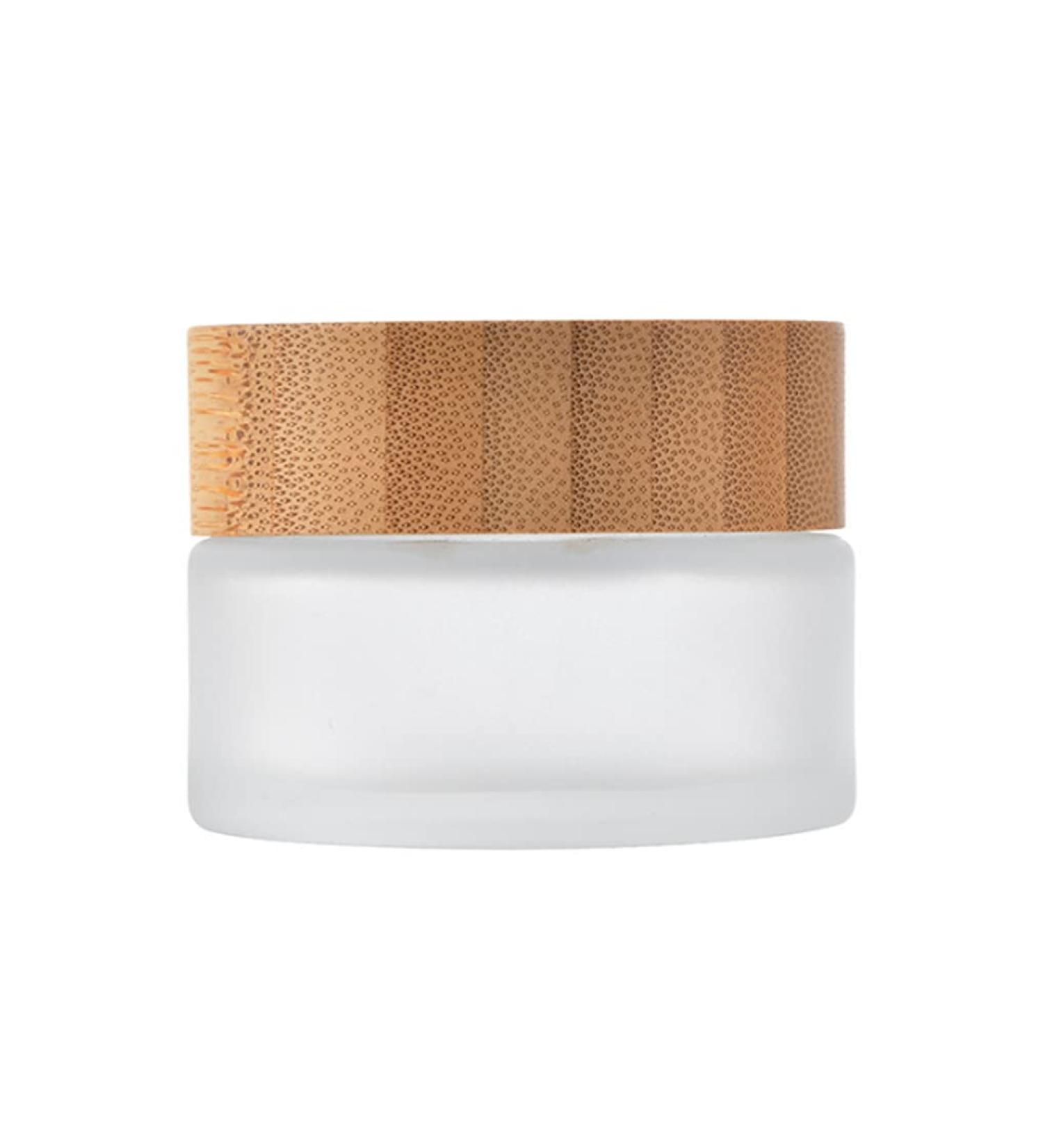 50g 50ml Frosted Glass Cream Jar Cosmetic Container with Inner Liners and Natural Bamboo lids Refillable Straight Sided Glass Cosmetic Jars Travel Toiletries Bottle Sample Jars for Lotion Cream - Buy Online on SooperMarket.com